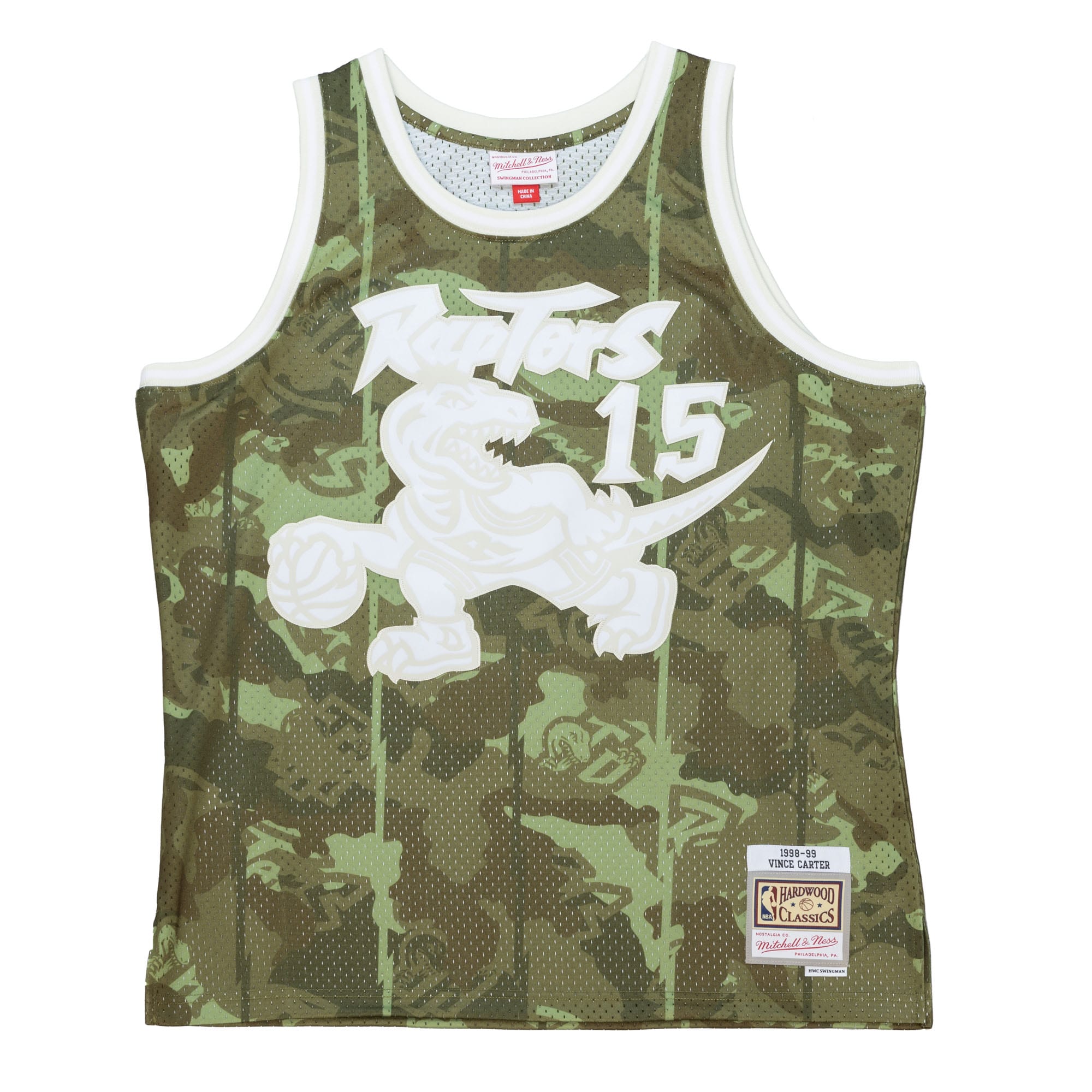 NBA men8217s toronto raptors vince carter mitchell amp ness camo hardwood classics 199899 ghost green swingman jersey Collection - Official Jerseys & Hats | NBA Store