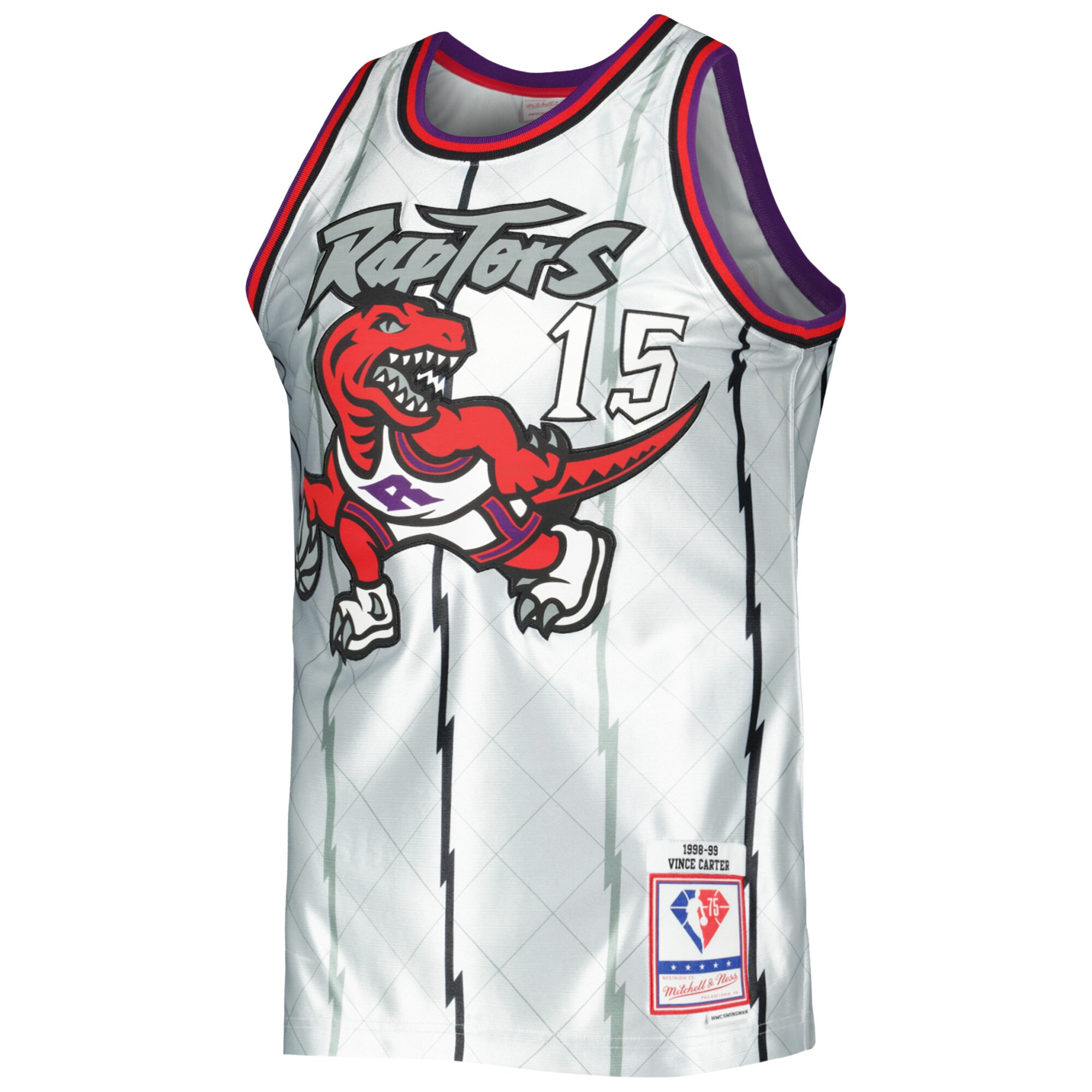 NBA men8217s toronto raptors vince carter mitchell amp ness platinum 199899 hardwood classics 75th anniversary swingman jersey Collection - Official Jerseys & Hats | NBA Store