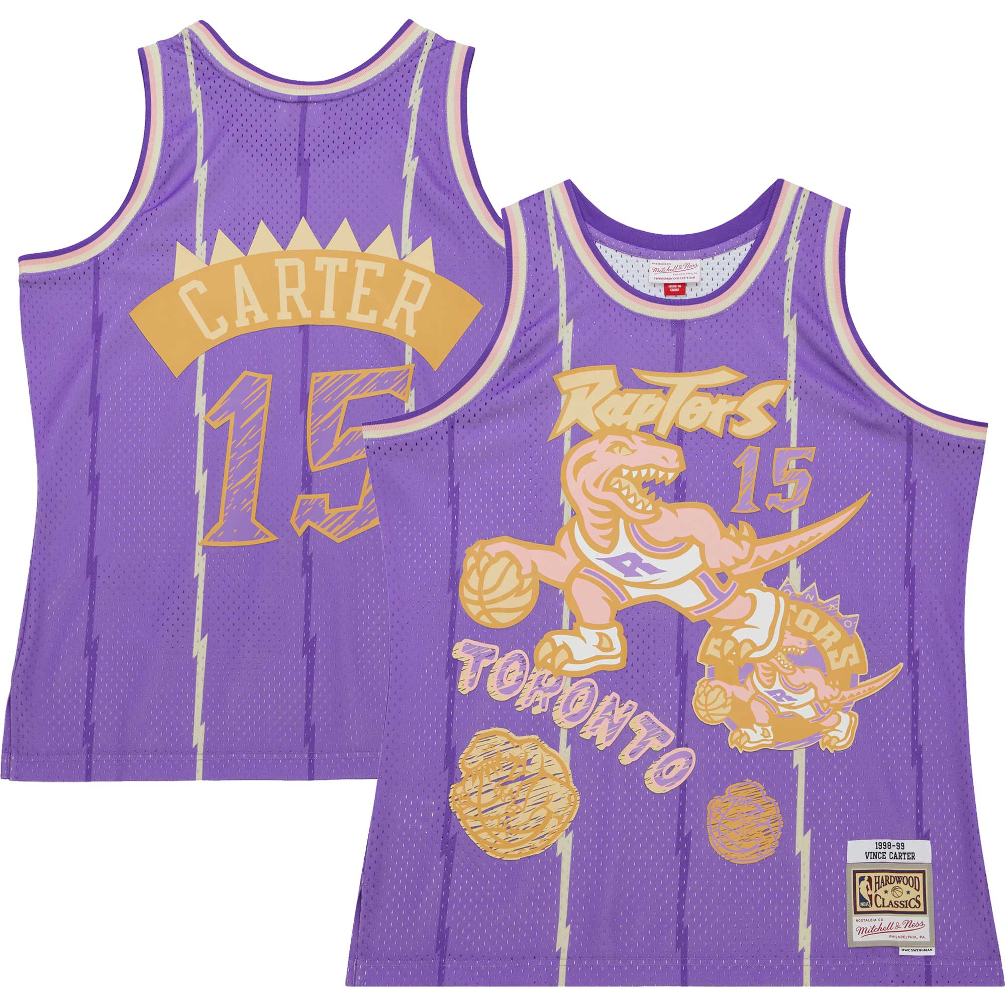 NBA men8217s toronto raptors vince carter mitchell amp ness purple 199899 swingman sidewalk sketch jersey Collection - Official Jerseys & Hats | NBA Store