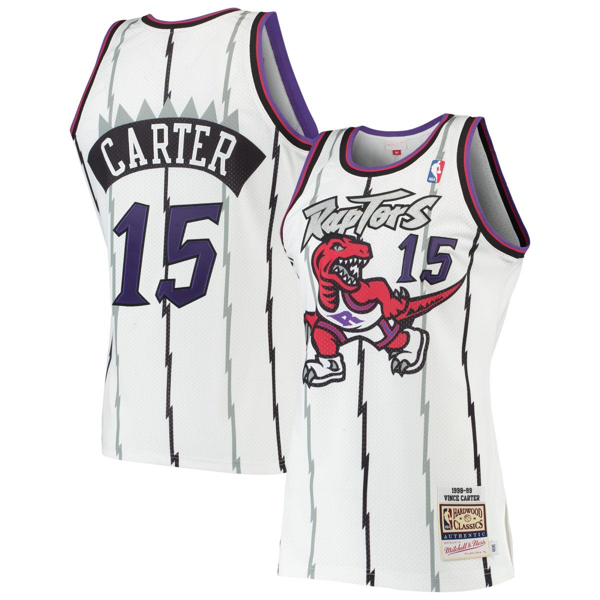 NBA men8217s toronto raptors vince carter mitchell amp ness white 199899 hardwood classics authentic jersey Collection - Official Jerseys & Hats | NBA Store