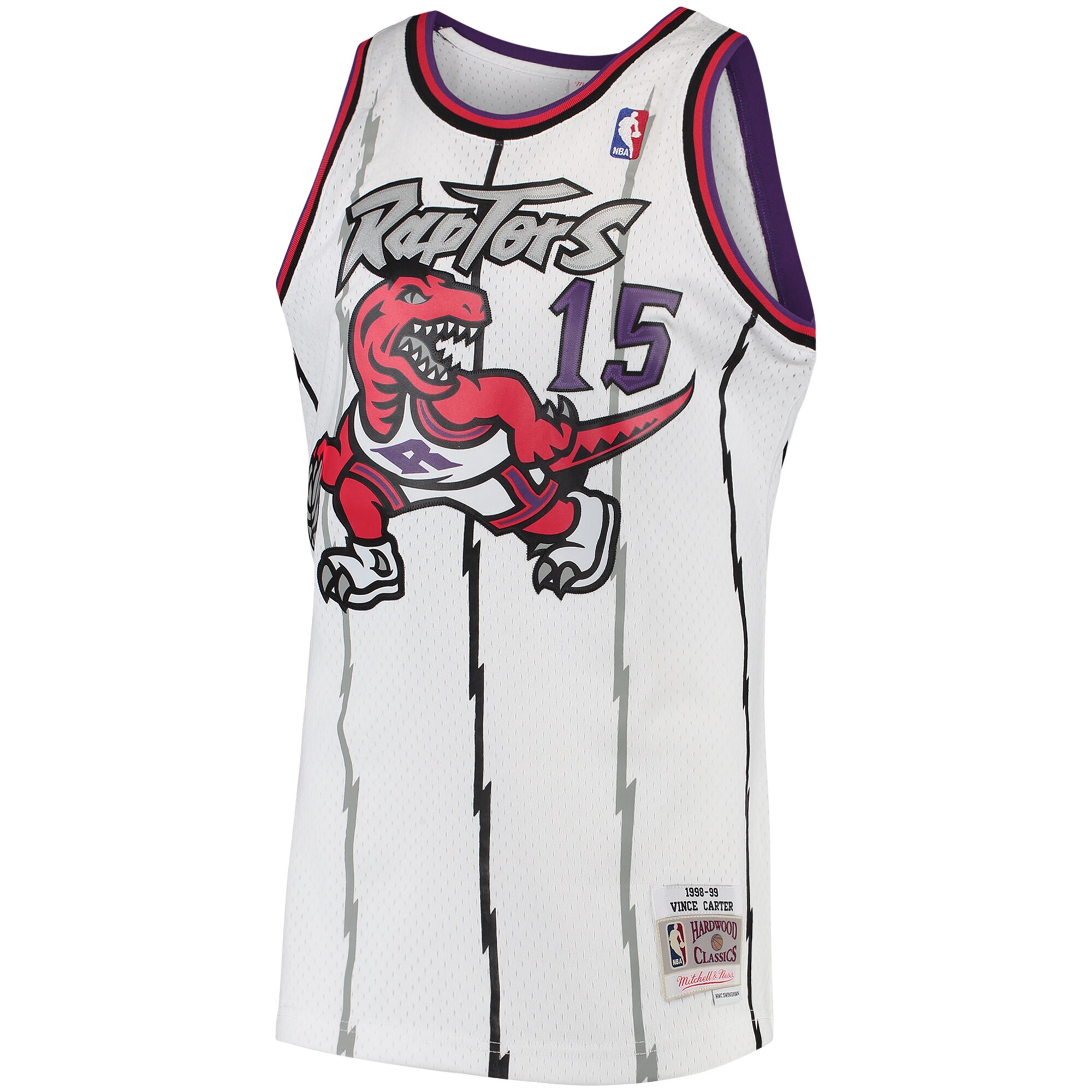 NBA men8217s toronto raptors vince carter mitchell amp ness white 199899 hardwood classics swingman jersey Collection - Official Jerseys & Hats | NBA Store