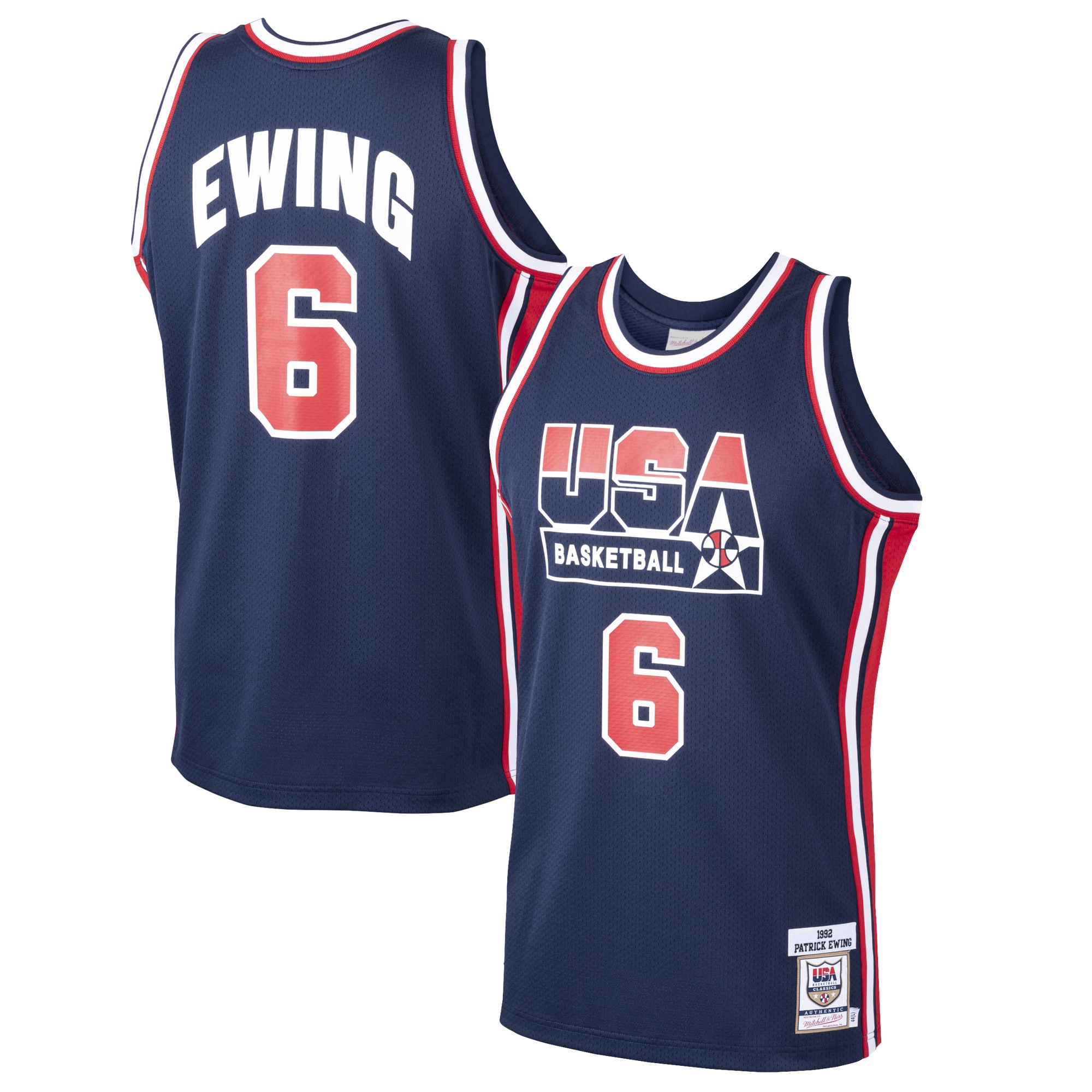 NBA men8217s usa basketball patrick ewing mitchell amp ness navy 1992 dream team authentic jersey Collection - Official Jerseys & Hats | NBA Store