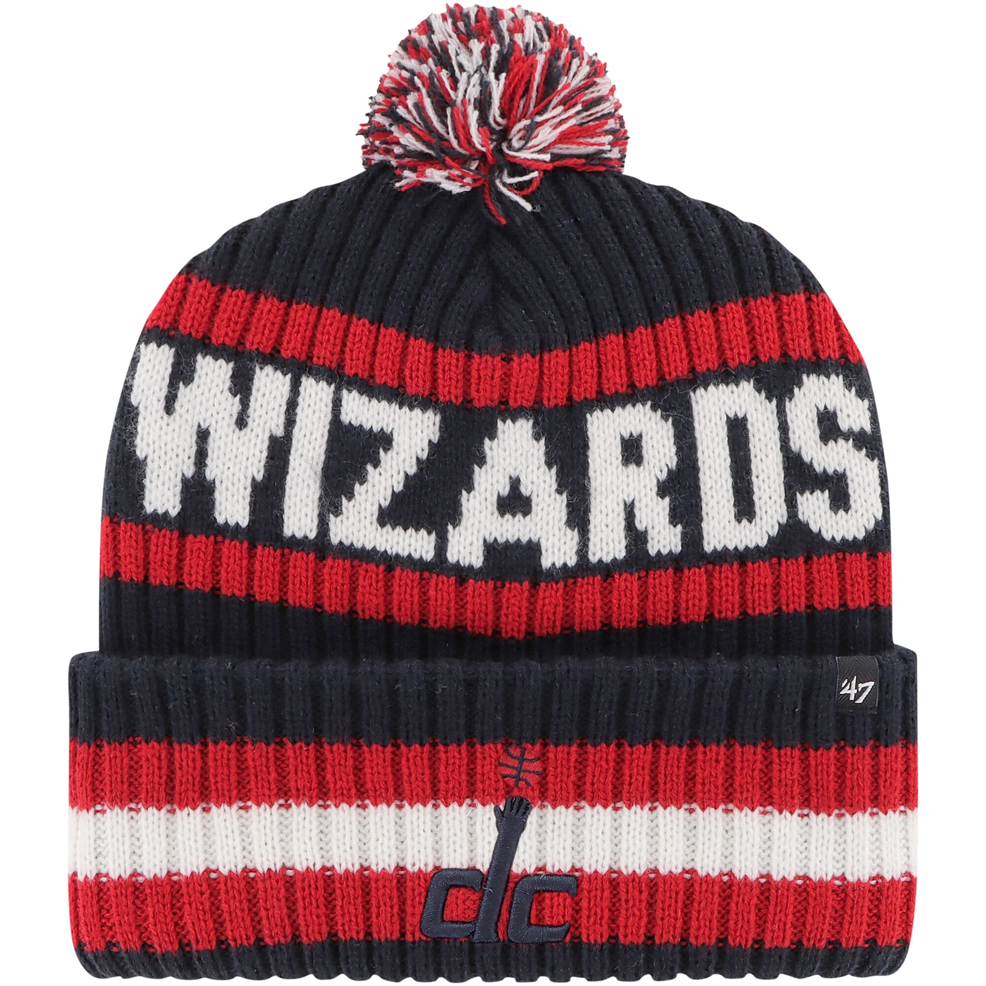 NBA men8217s washington wizards 821747 navy bering cuffed knit hat with pom Collection - Official Jerseys & Hats | NBA Store