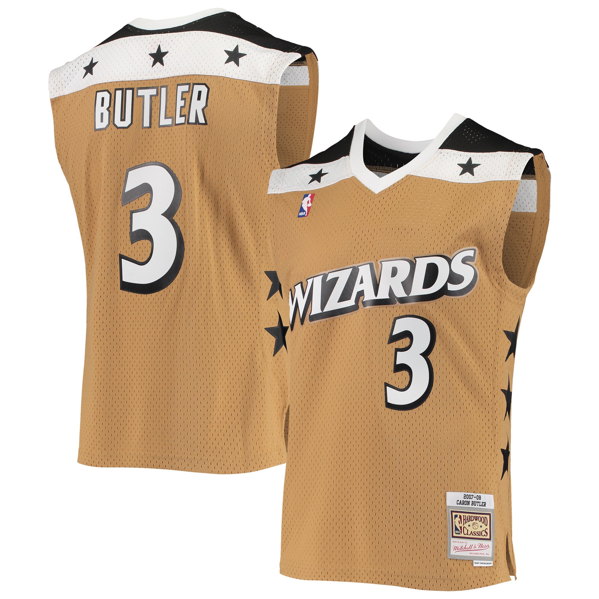 NBA men8217s washington wizards caron butler mitchell amp ness gold 200708 hardwood classics swingman jersey Collection - Official Jerseys & Hats | NBA Store