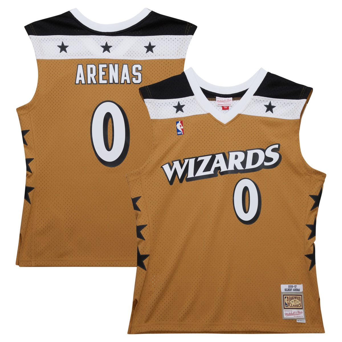 NBA men8217s washington wizards gilbert arenas mitchell amp ness gold 200607 hardwood classics swingman jersey Collection - Official Jerseys & Hats | NBA Store