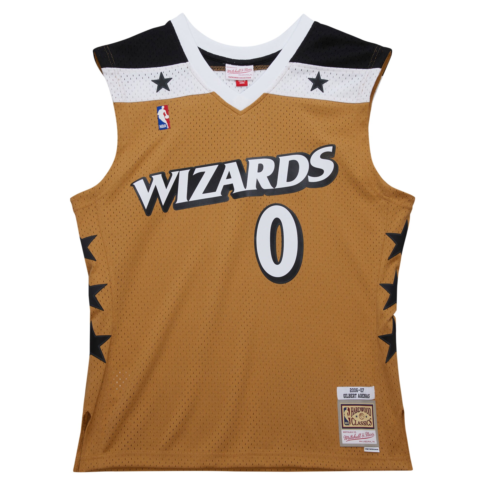 NBA men8217s washington wizards gilbert arenas mitchell amp ness gold 200607 hardwood classics swingman jersey Collection - Official Jerseys & Hats | NBA Store
