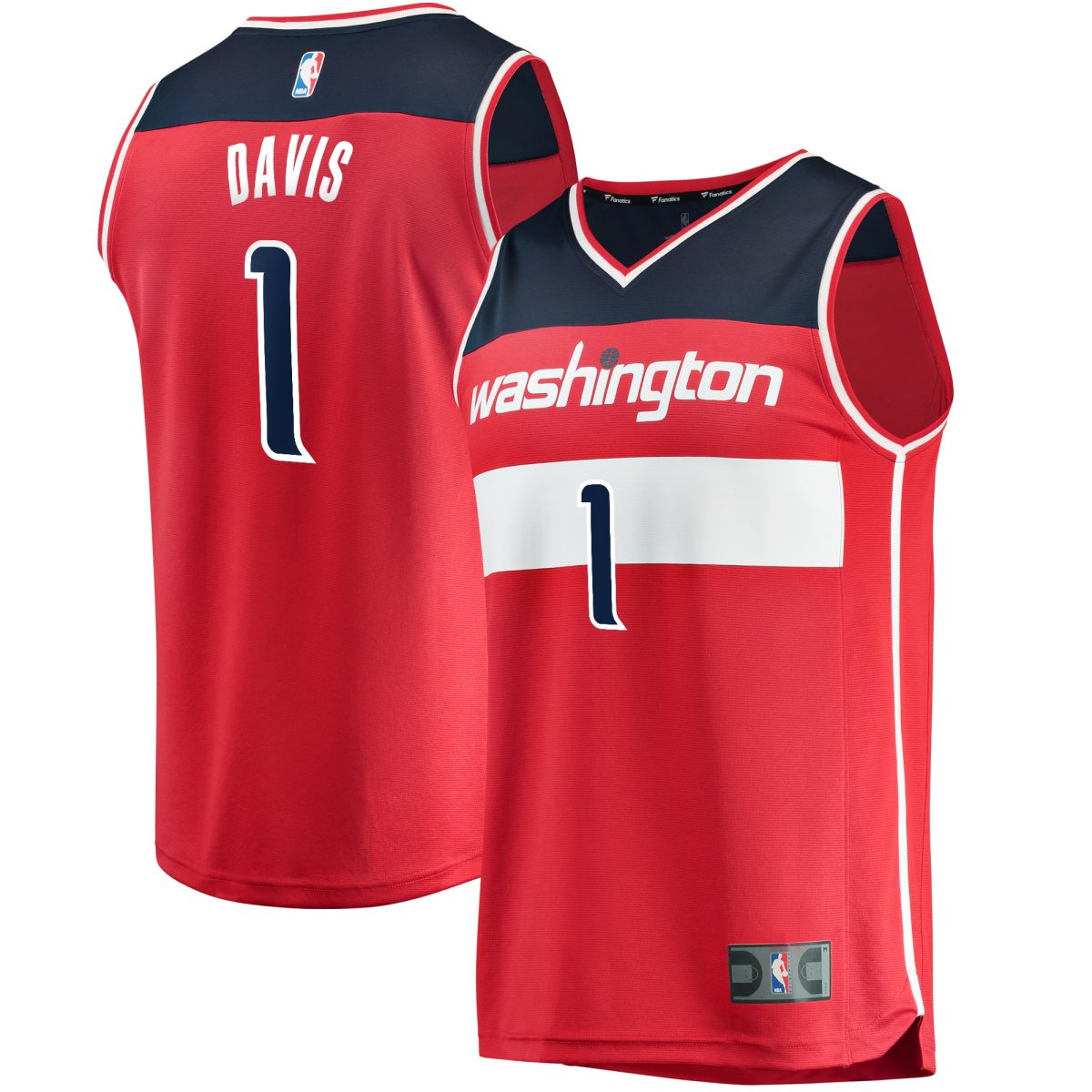 NBA men8217s washington wizards johnny davis fanatics red fast break replica player jersey icon – edition Collection - Official Jerseys & Hats | NBA Store