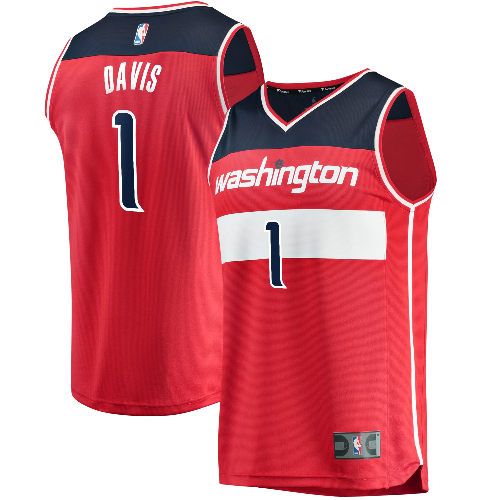 NBA men8217s washington wizards johnny davis fanatics red fast break replica player jersey icon – edition Collection - Official Jerseys & Hats | NBA Store
