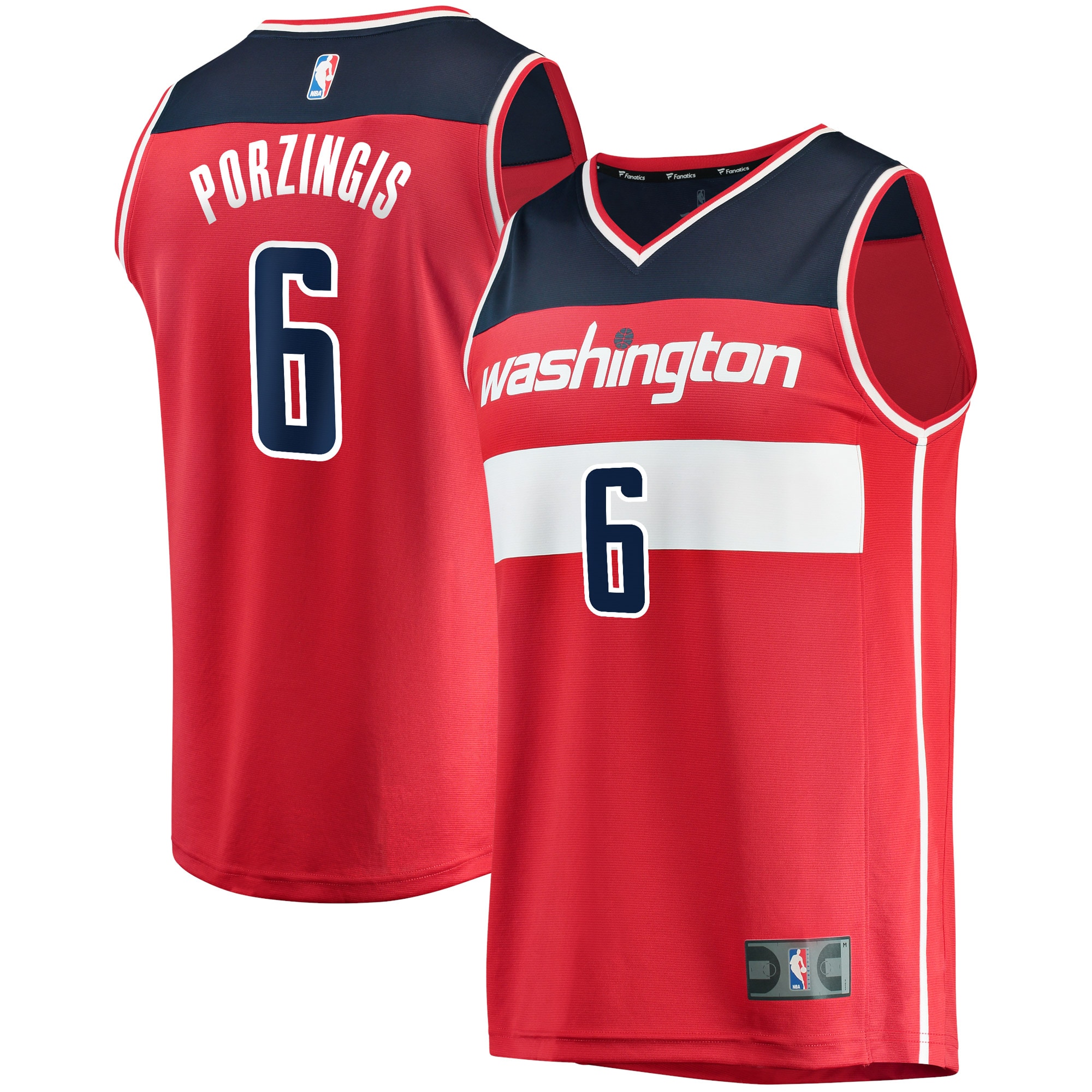 NBA men8217s washington wizards kristaps porzingis fanatics red fast break replica jersey – icon edition Collection - Official Jerseys & Hats | NBA Store
