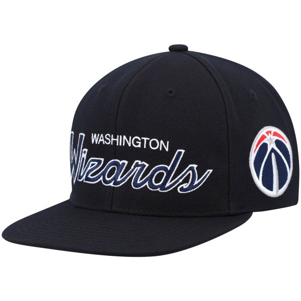 NBA men8217s washington wizards mitchell amp ness black hardwood classics script 2.0 snapback hat Collection - Official Jerseys & Hats | NBA Store