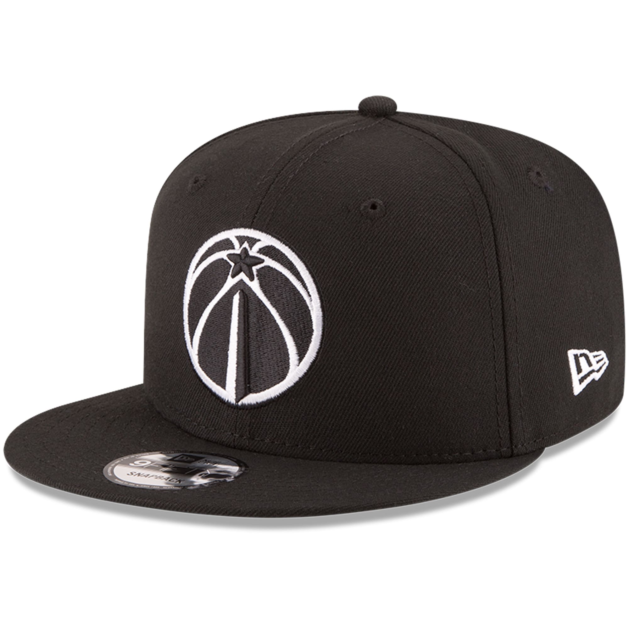 NBA men8217s washington wizards new era black black amp white logo 9fifty adjustable snapback hat Collection - Official Jerseys & Hats | NBA Store