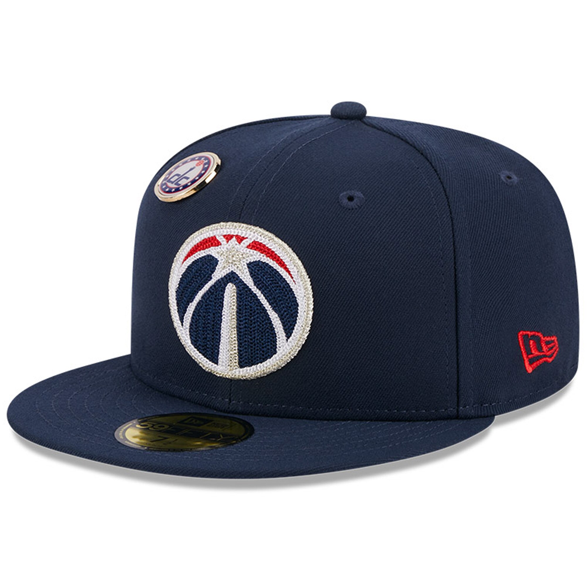 NBA men8217s washington wizards new era navy chainstitch logo pin 59fifty fitted hat Collection - Official Jerseys & Hats | NBA Store