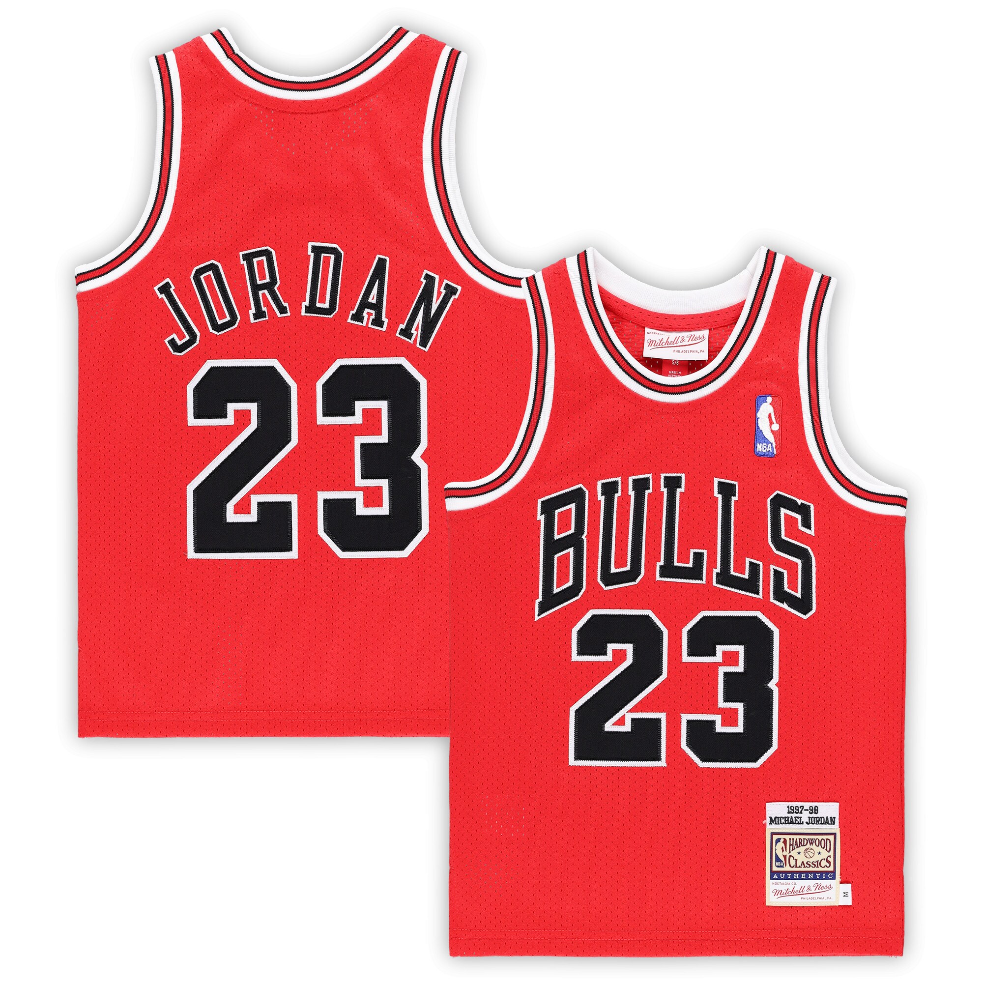 NBA preschool chicago bulls michael jordan mitchell amp ness red 199798 hardwood classics authentic jersey Collection - Official Jerseys & Hats | NBA Store