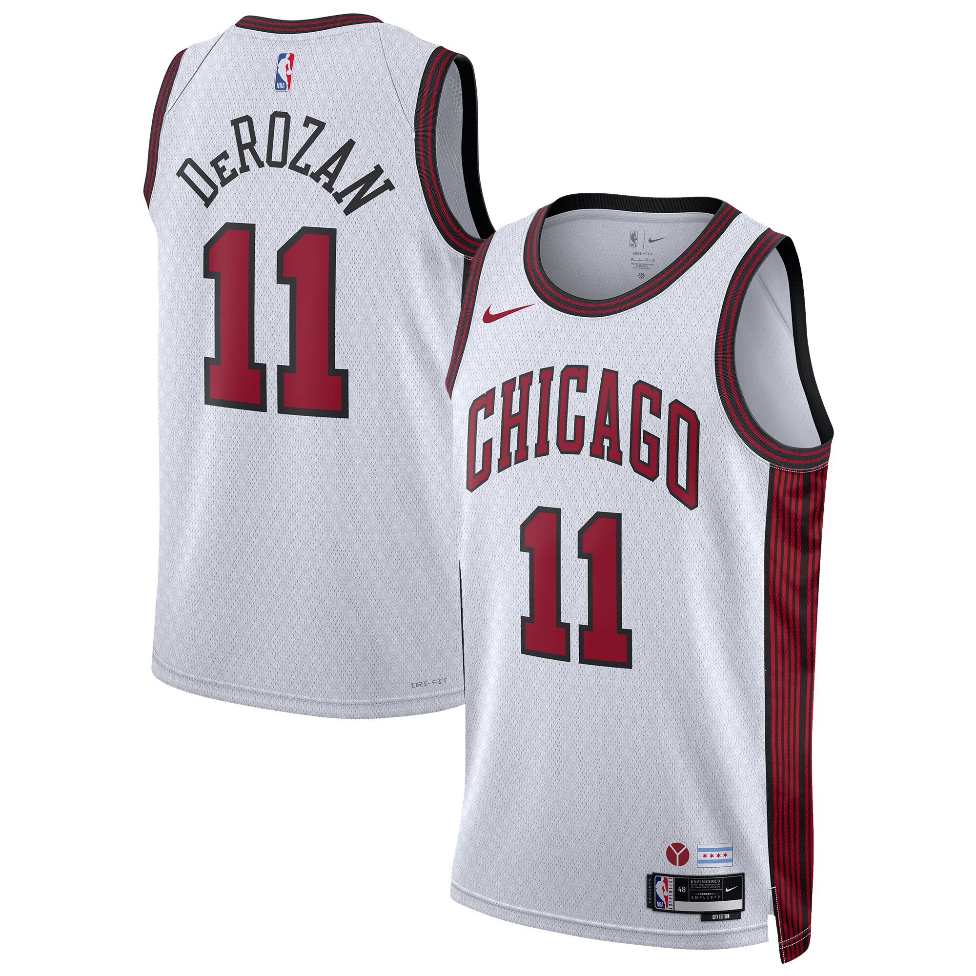 NBA unisex chicago bulls demar derozan nike white 202223 swingman jersey – city edition Collection - Official Jerseys & Hats | NBA Store
