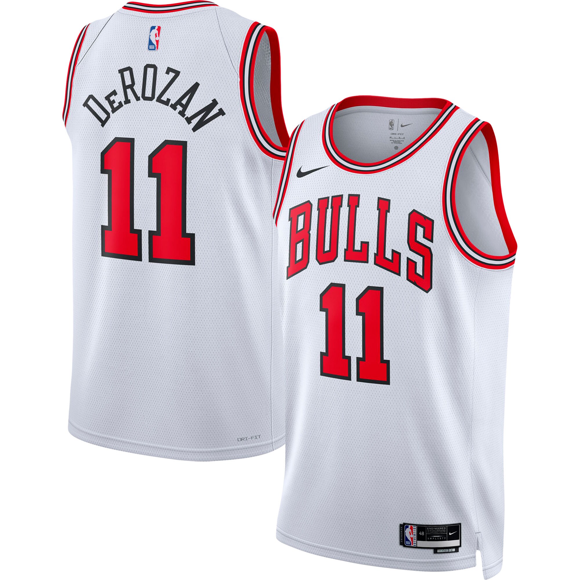 NBA unisex chicago bulls demar derozan nike white 202223 swingman player jersey – association edition Collection - Official Jerseys & Hats | NBA Store