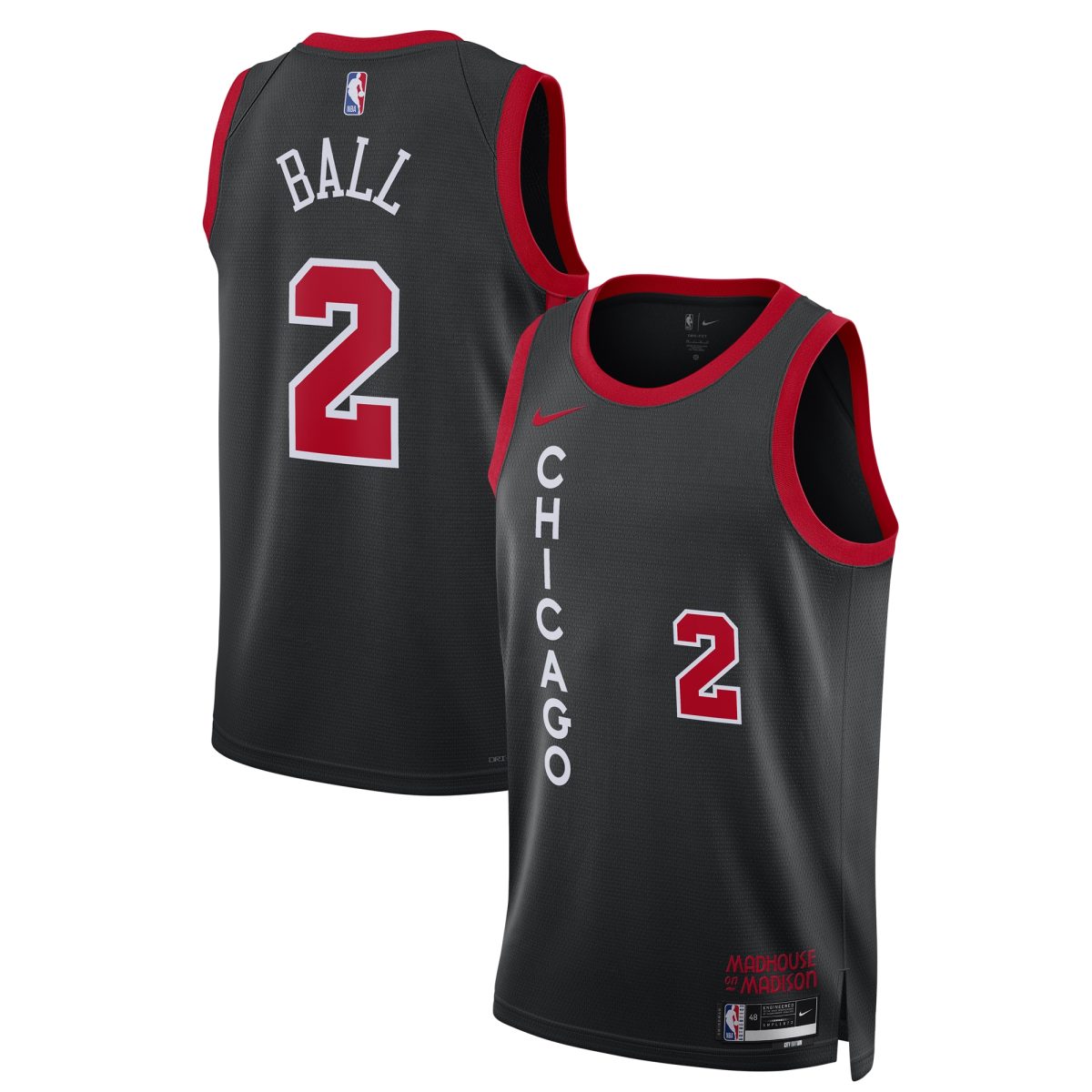 NBA unisex chicago bulls lonzo ball nike black 202324 swingman jersey – city edition Collection - Official Jerseys & Hats | NBA Store