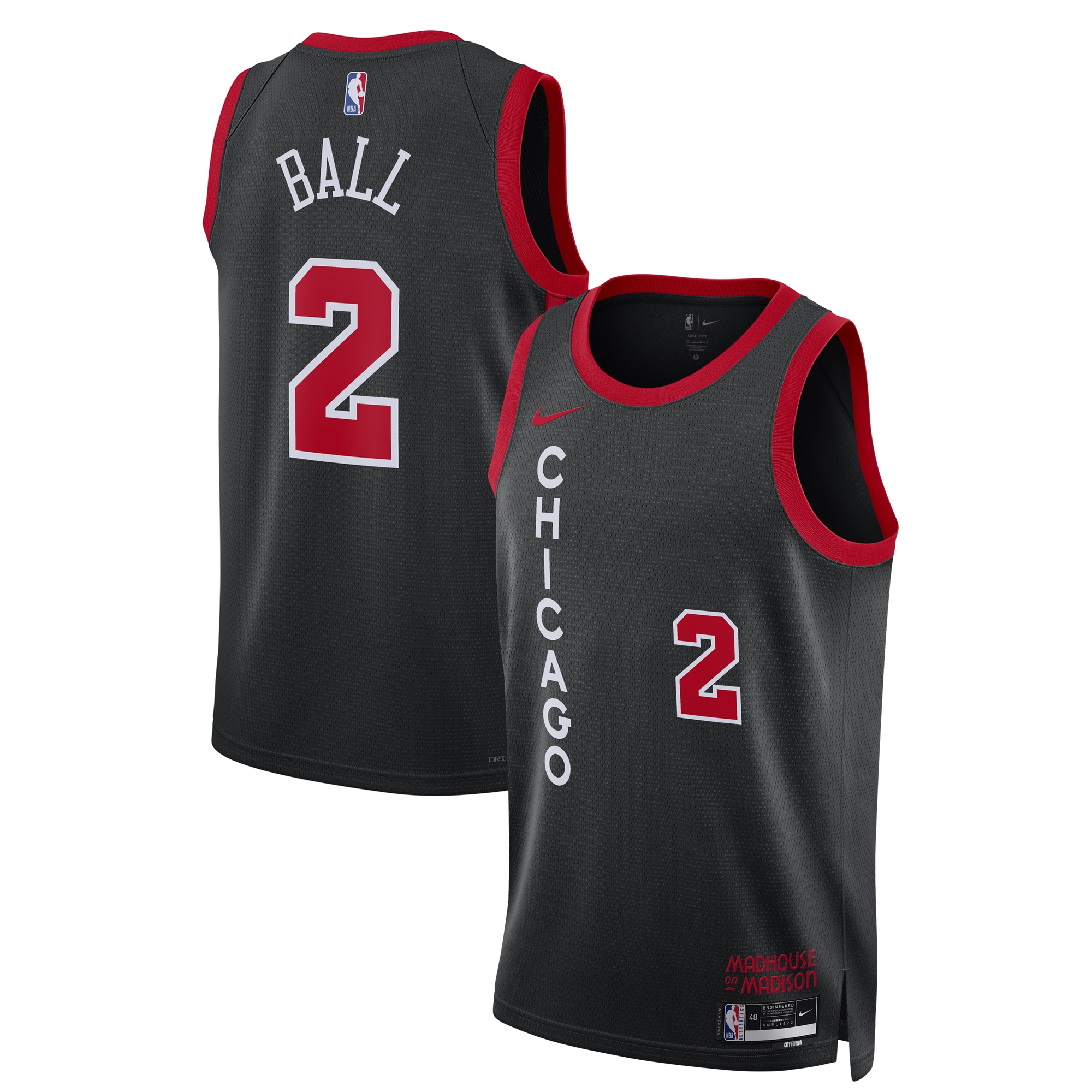 NBA unisex chicago bulls lonzo ball nike black 202324 swingman jersey – city edition Collection - Official Jerseys & Hats | NBA Store