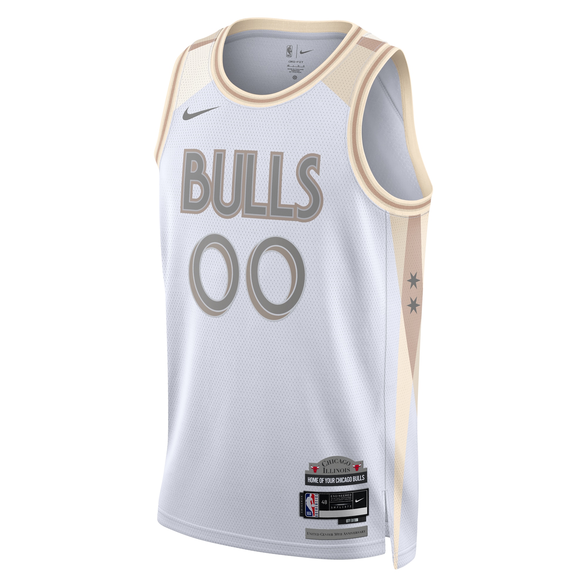 NBA unisex chicago bulls nike white 202425 custom swingman jersey – city edition Collection - Official Jerseys & Hats | NBA Store