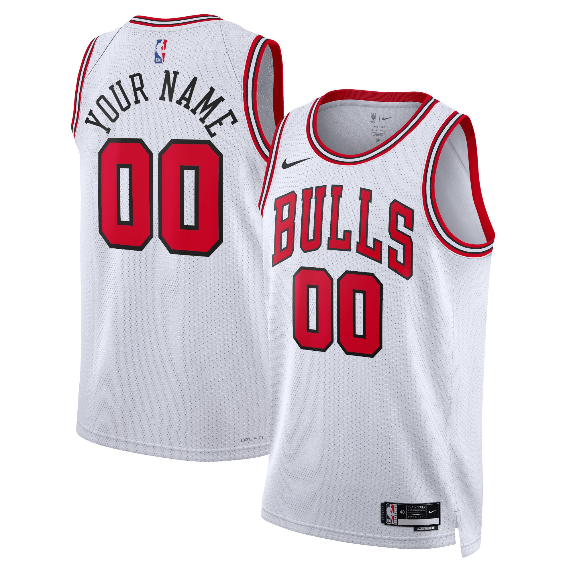 NBA unisex chicago bulls nike white swingman custom jersey – association edition Collection - Official Jerseys & Hats | NBA Store