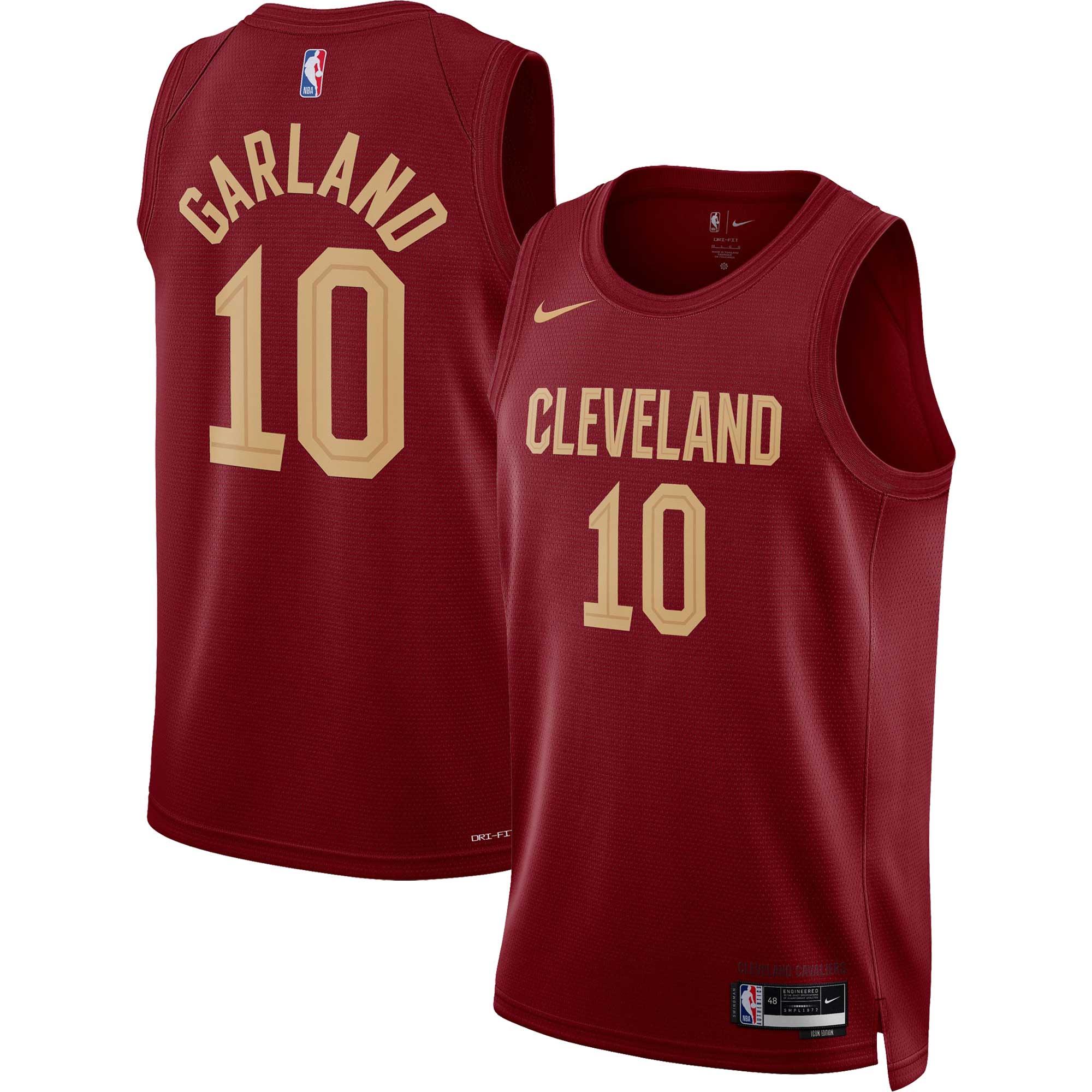 NBA unisex cleveland cavaliers darius garland nike wine swingman jersey – icon edition Collection - Official Jerseys & Hats | NBA Store