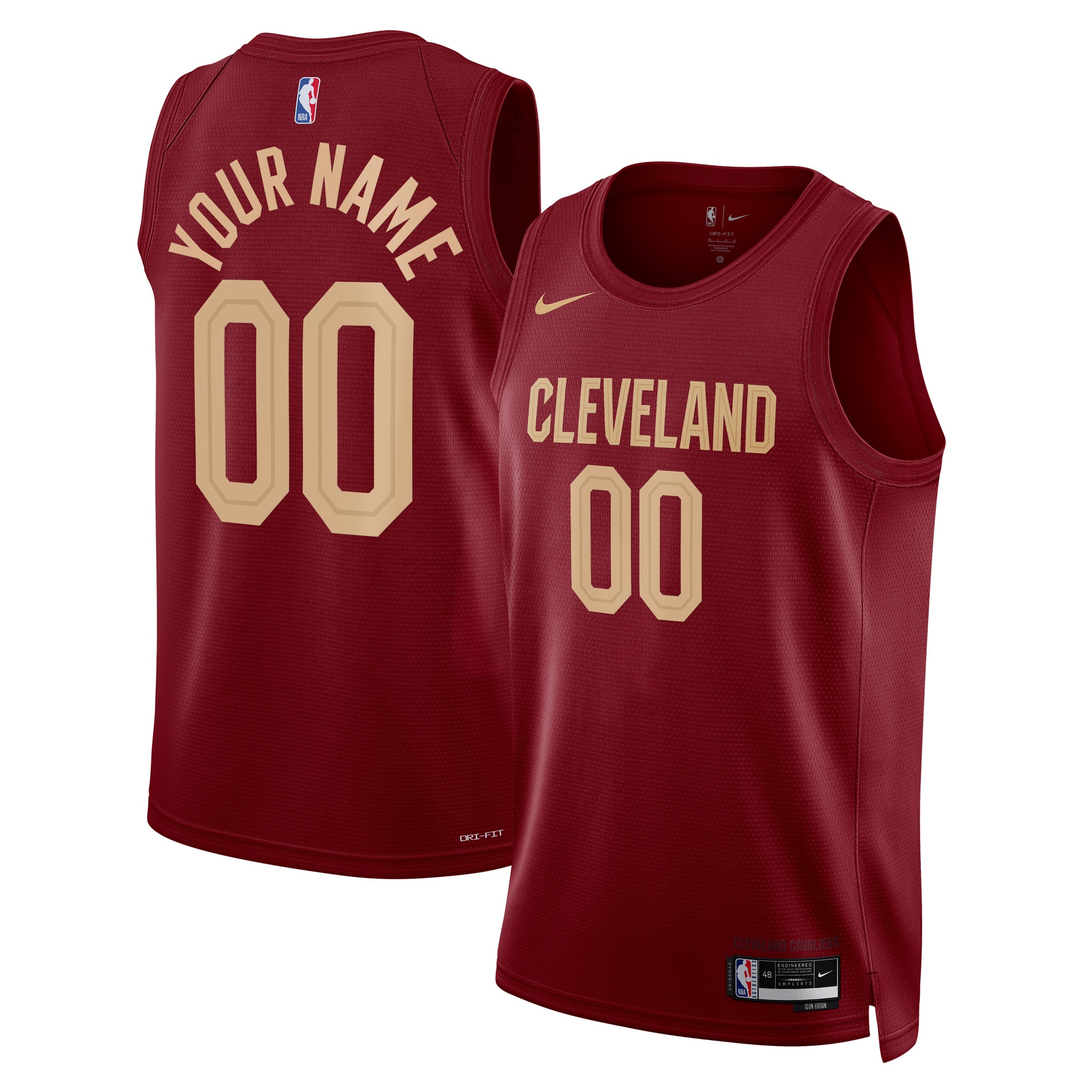 NBA unisex cleveland cavaliers nike burgundy swingman custom jersey – icon edition2 Collection - Official Jerseys & Hats | NBA Store