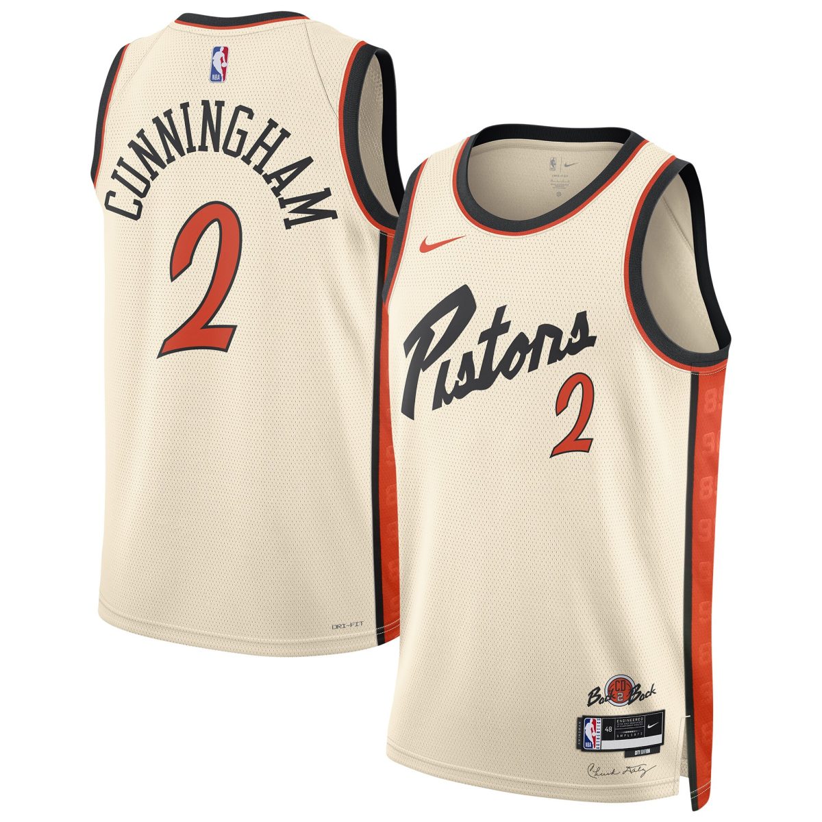 NBA unisex detroit pistons cade cunningham nike white 202425 swingman player jersey – city edition Collection - Official Jerseys & Hats | NBA Store
