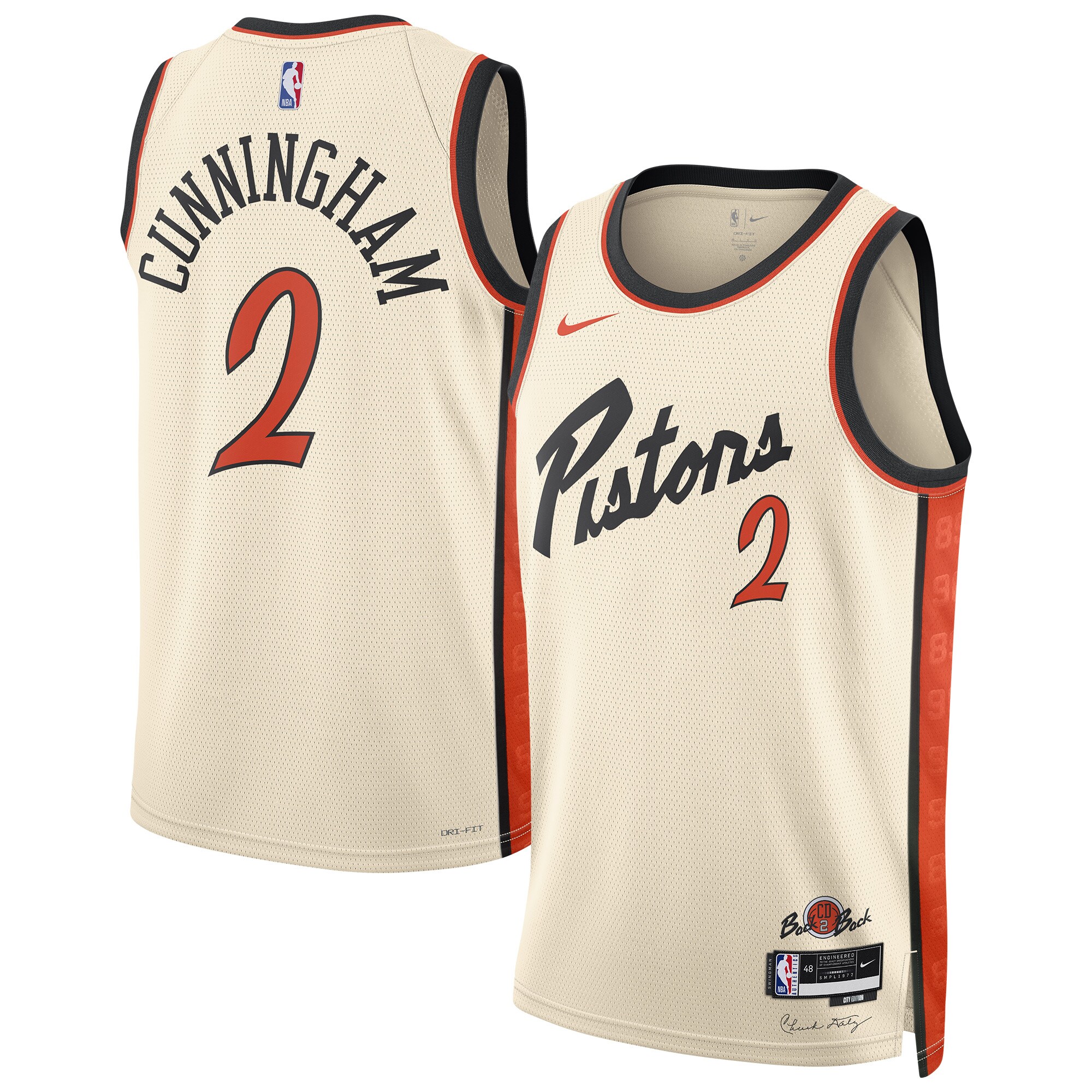 NBA unisex detroit pistons cade cunningham nike white 202425 swingman player jersey – city edition Collection - Official Jerseys & Hats | NBA Store