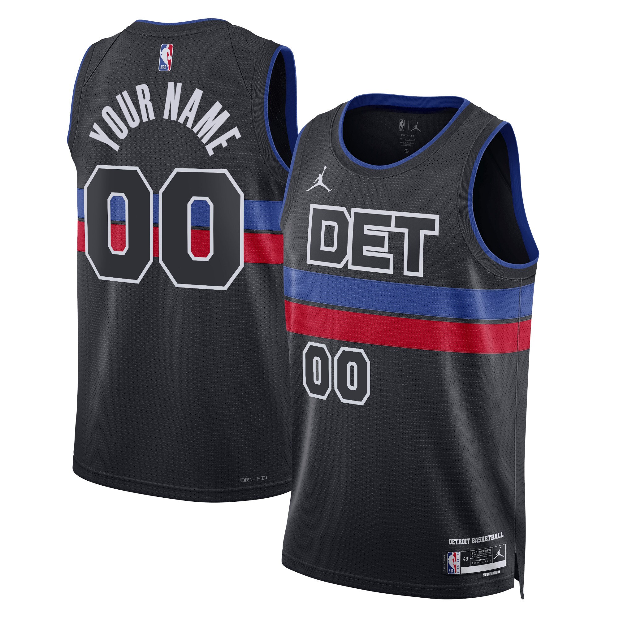 NBA unisex detroit pistons jordan brand blue 202223 swingman custom jersey – statement edition Collection - Official Jerseys & Hats | NBA Store