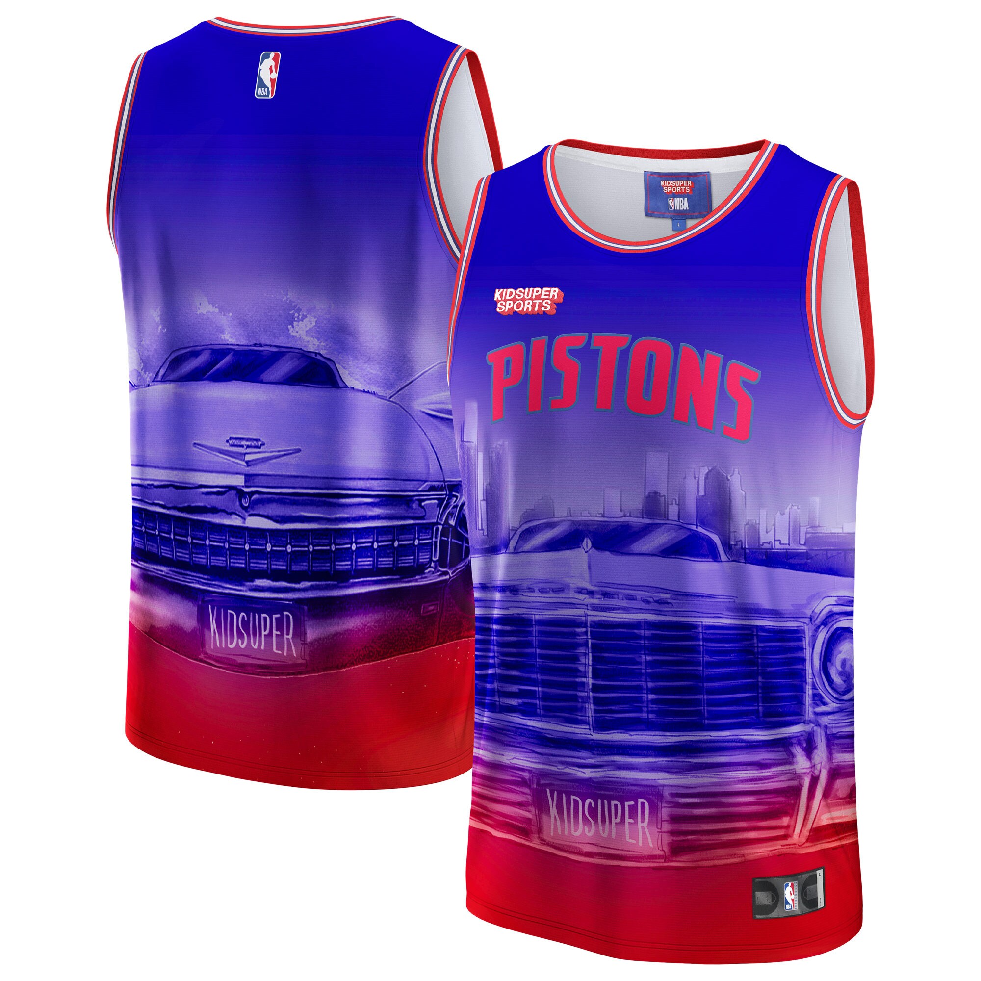 NBA unisex detroit pistons nba amp kidsuper studios by fanatics red hometown jersey Collection - Official Jerseys & Hats | NBA Store