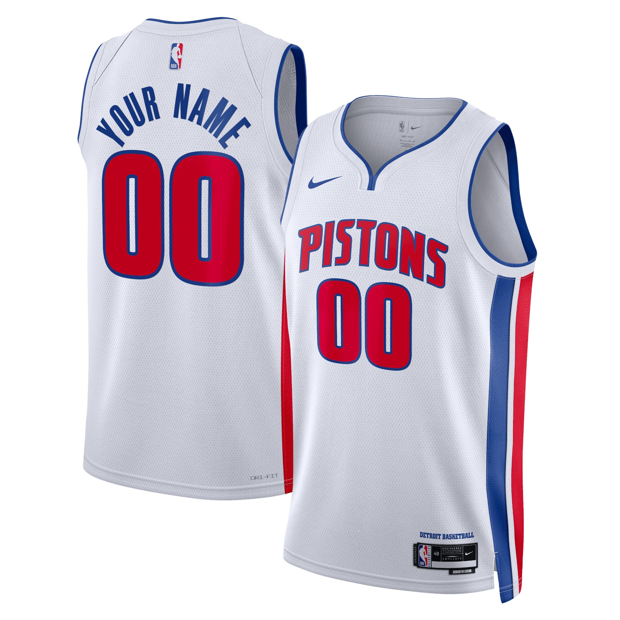 NBA unisex detroit pistons nike white swingman custom jersey – association edition Collection - Official Jerseys & Hats | NBA Store