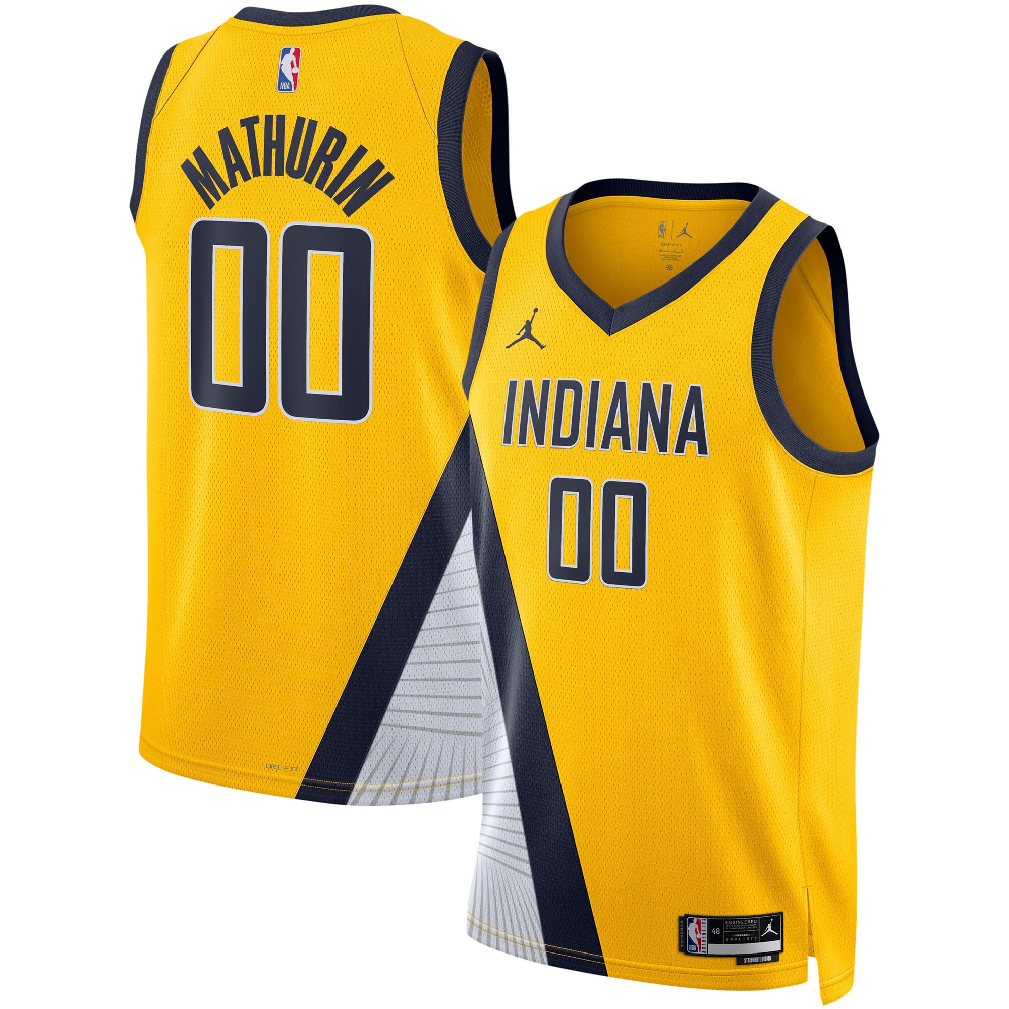 NBA unisex indiana pacers bennedict mathurin jordan brand gold swingman jersey – statement edition Collection - Official Jerseys & Hats | NBA Store