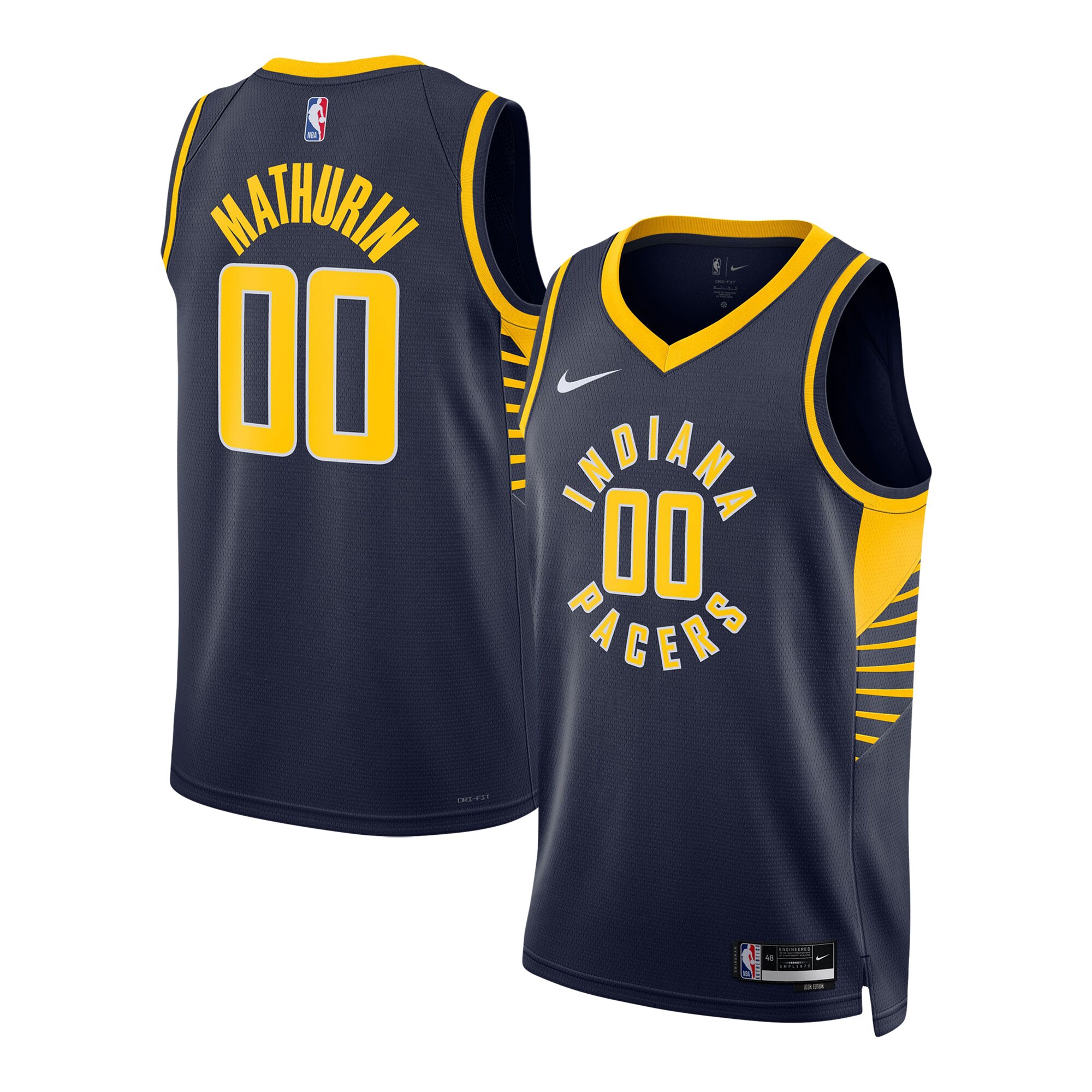 NBA unisex indiana pacers bennedict mathurin nike navy swingman jersey – icon edition Collection - Official Jerseys & Hats | NBA Store