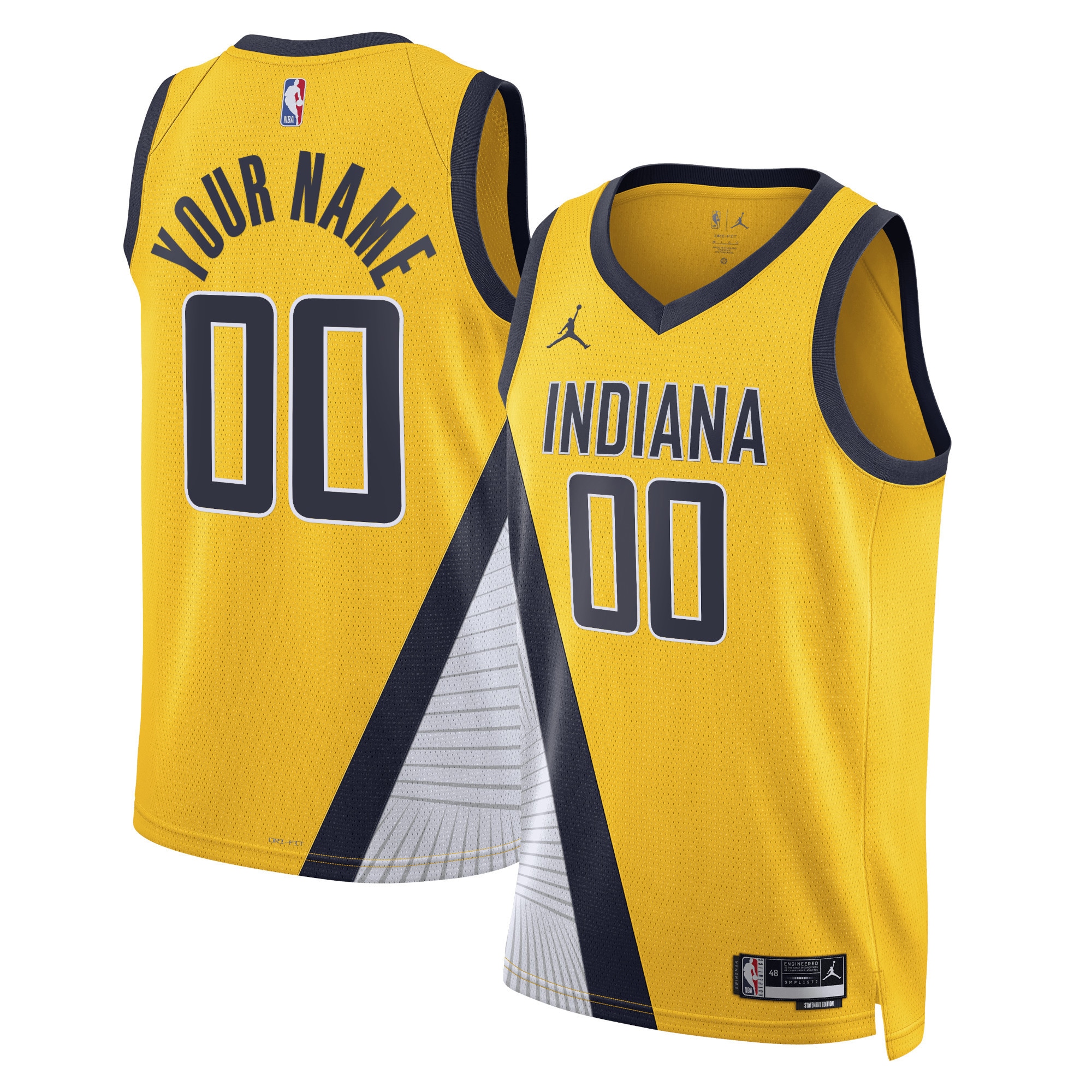 NBA unisex indiana pacers jordan brand yellow 202223 swingman custom jersey – statement edition Collection - Official Jerseys & Hats | NBA Store