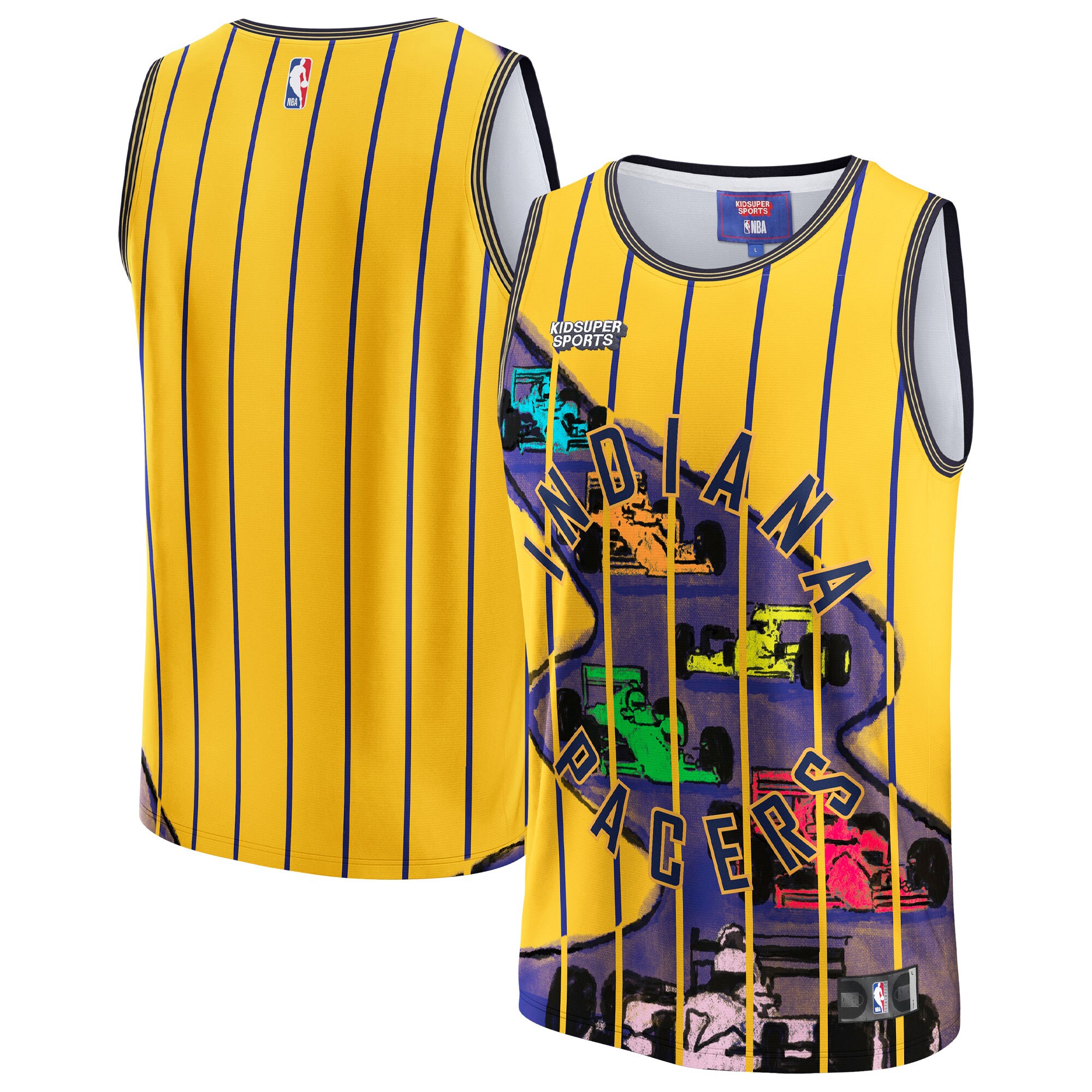 NBA unisex indiana pacers nba amp kidsuper studios by fanatics gold hometown jersey Collection - Official Jerseys & Hats | NBA Store