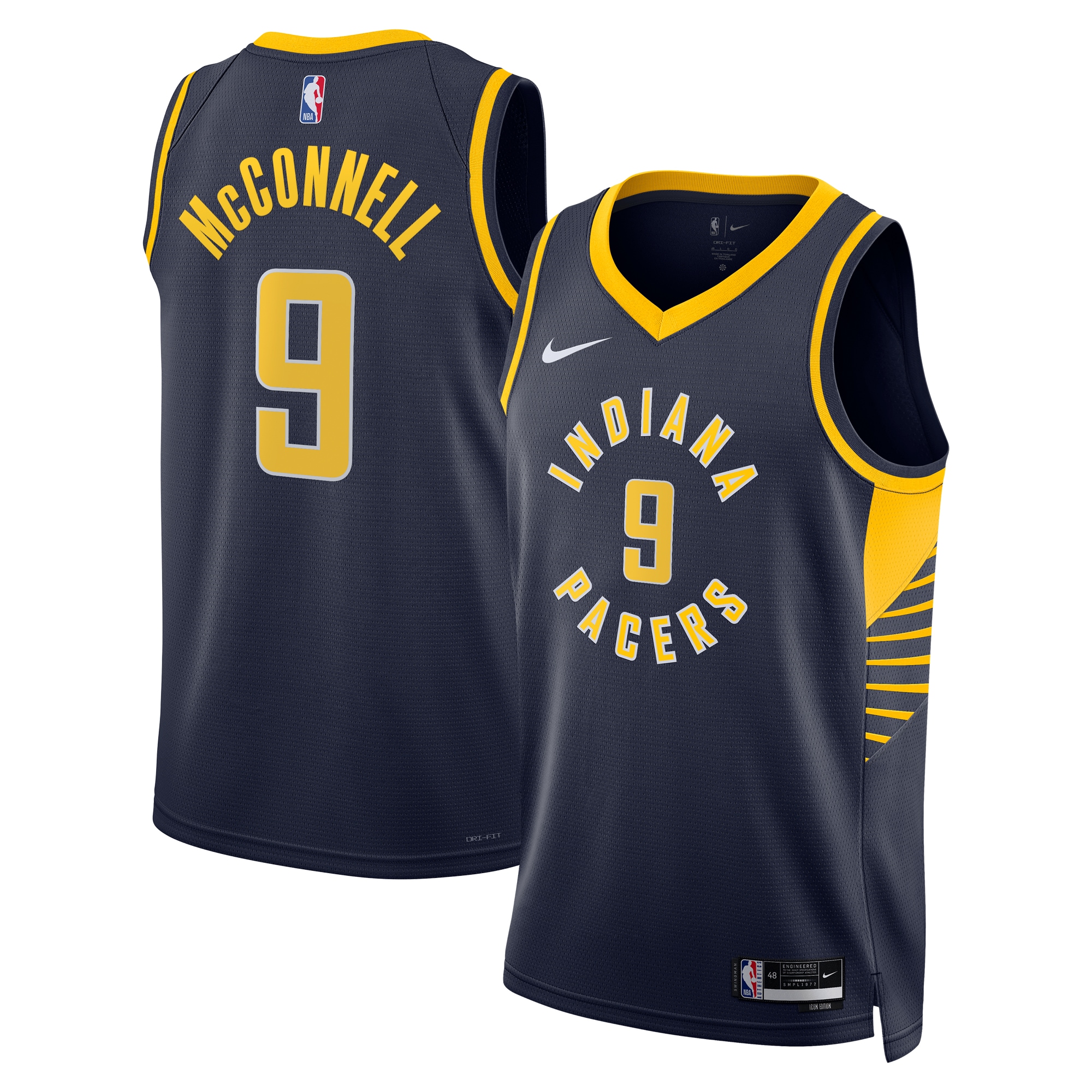 NBA unisex indiana pacers t.j. mcconnell nike navy swingman replica jersey – icon edition Collection - Official Jerseys & Hats | NBA Store