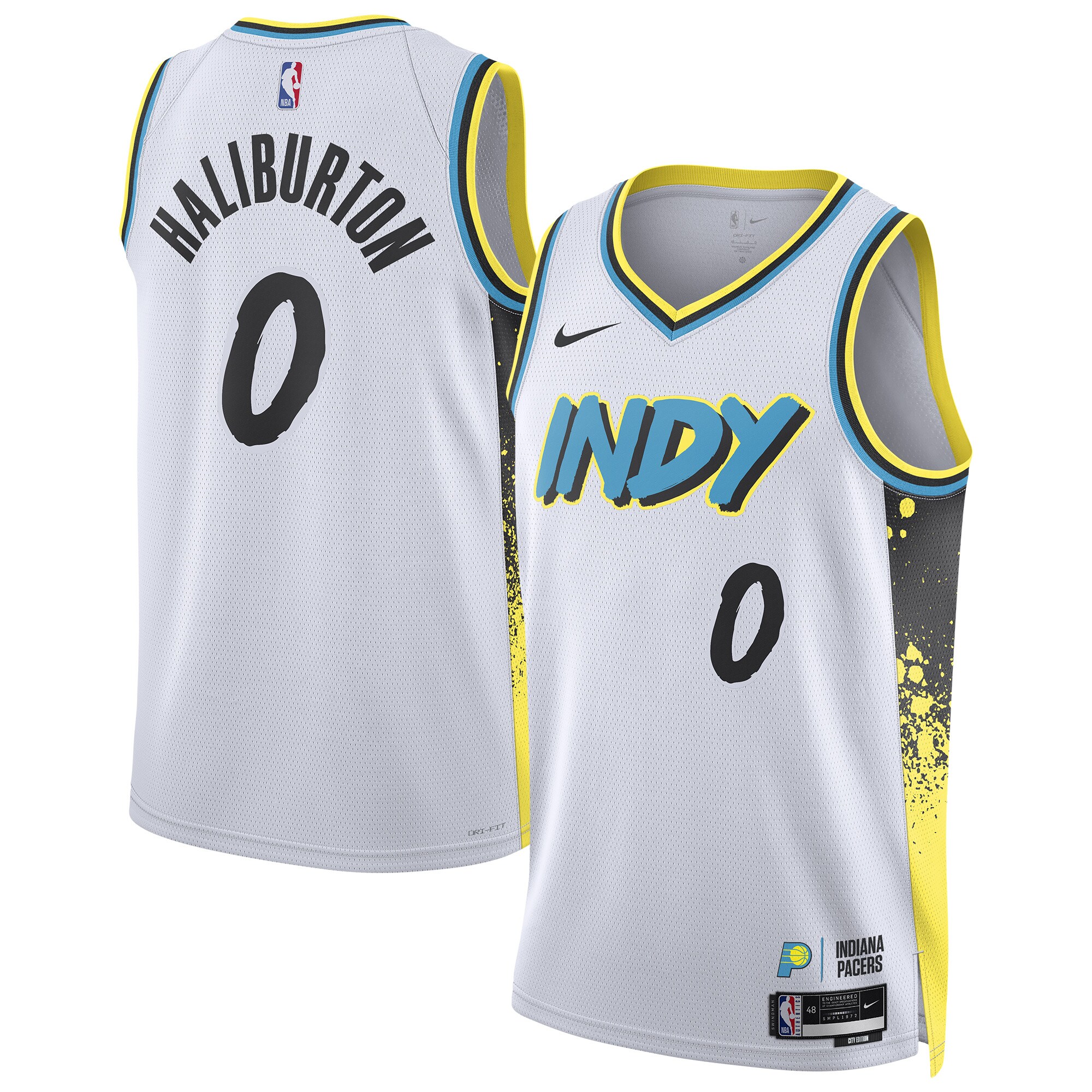 NBA unisex indiana pacers tyrese haliburton nike white 202425 swingman player jersey – city edition Collection - Official Jerseys & Hats | NBA Store