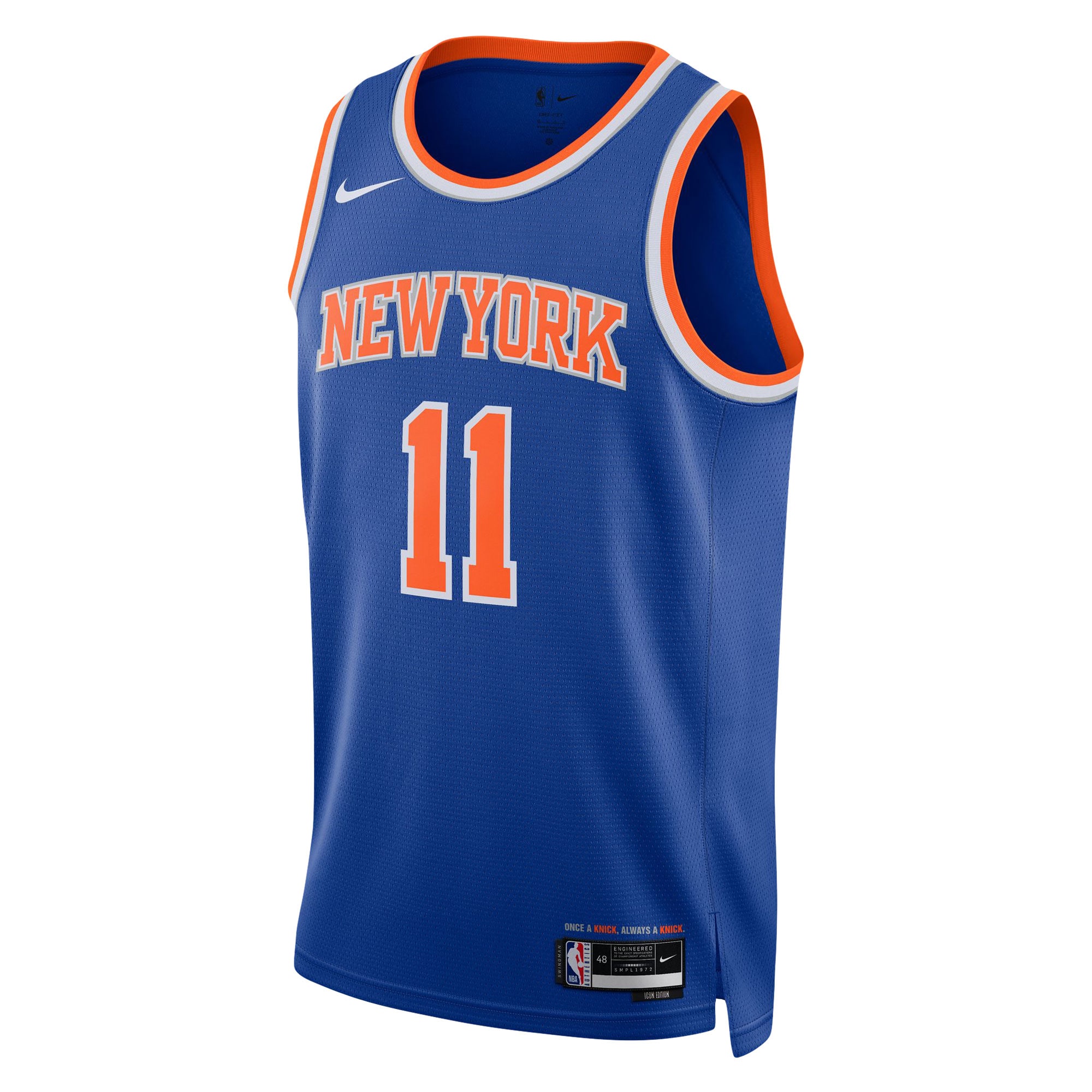 NBA unisex new york knicks jalen brunson nike blue swingman jersey – icon edition Collection - Official Jerseys & Hats | NBA Store
