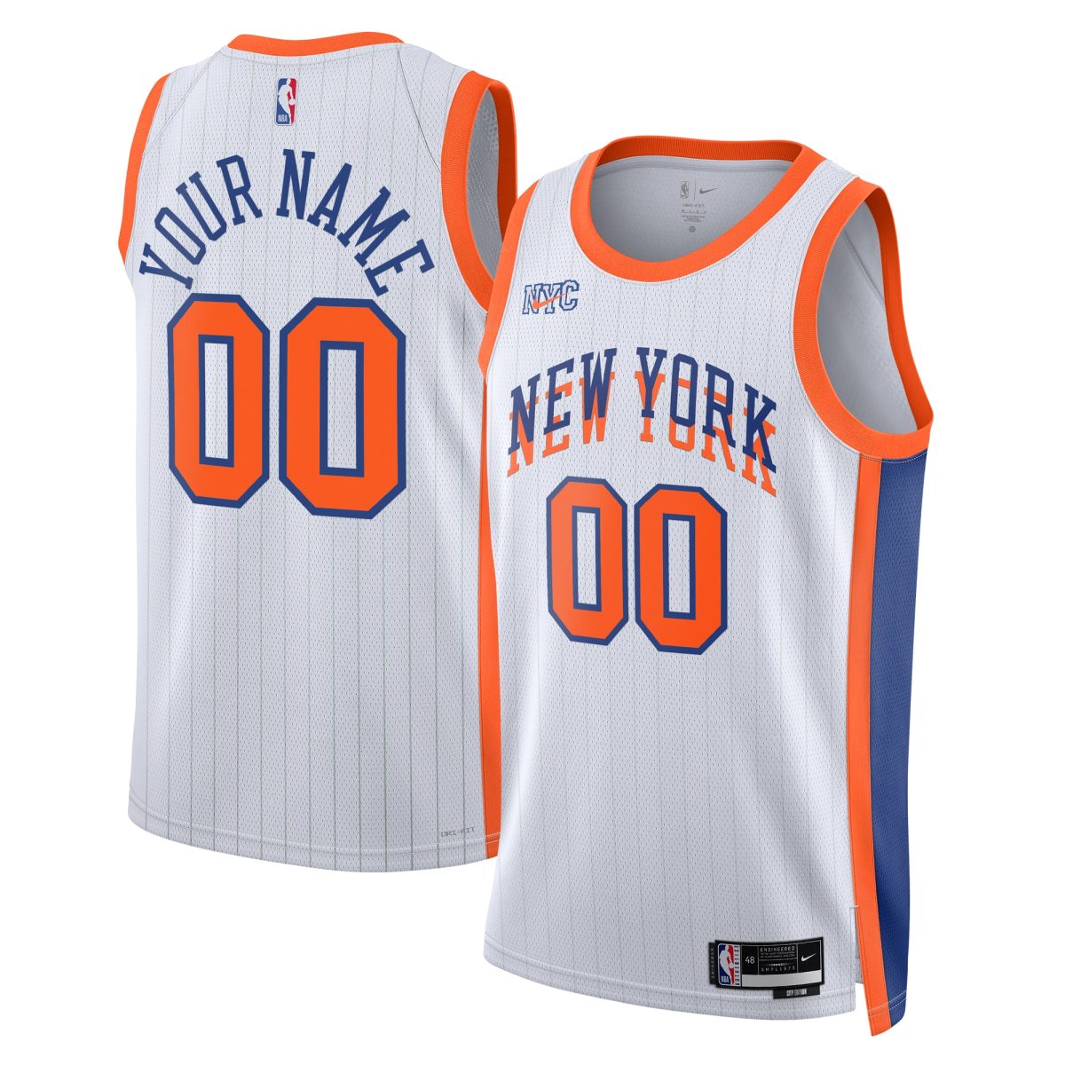 NBA unisex new york knicks nike white 202425 custom swingman jersey – city edition Collection - Official Jerseys & Hats | NBA Store