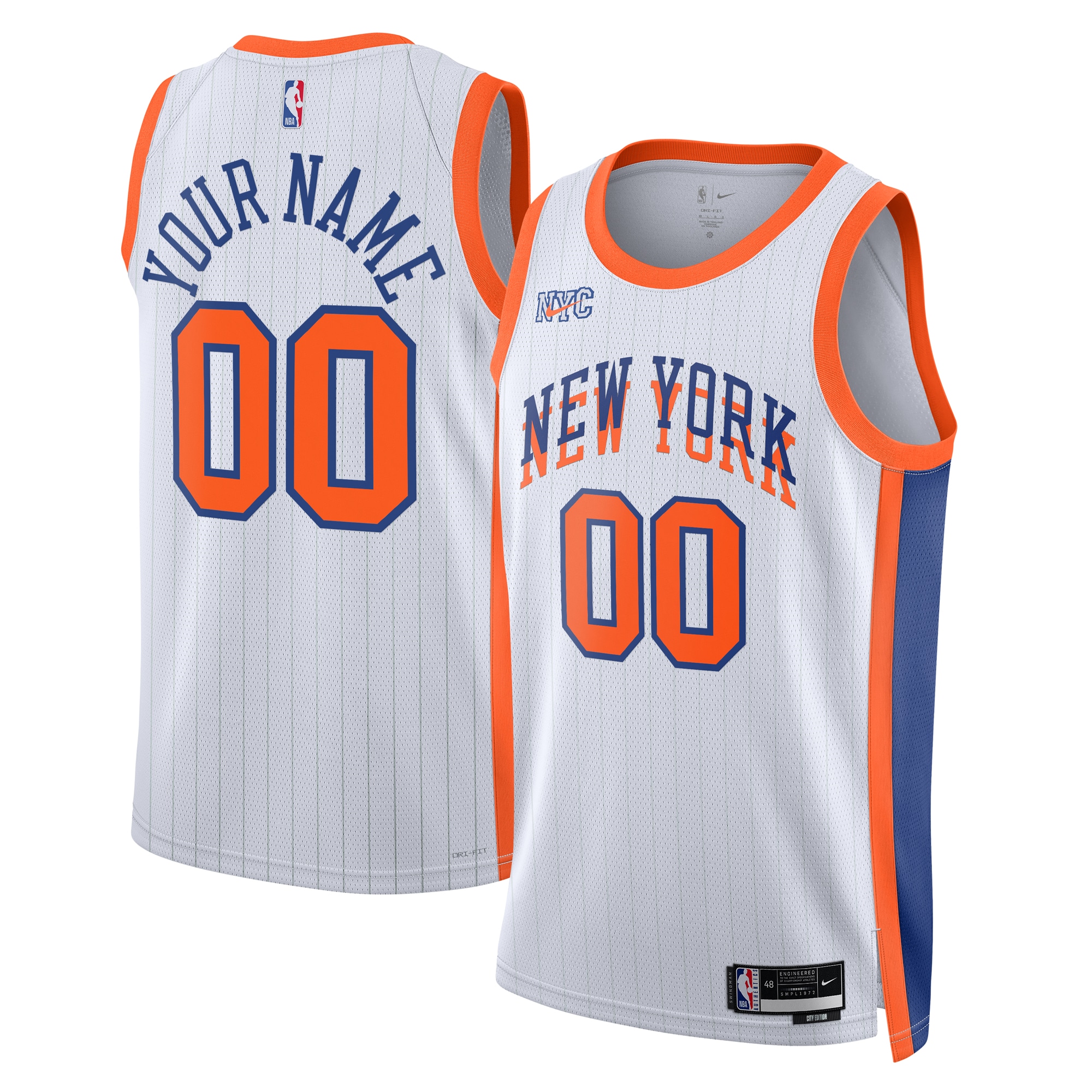 NBA unisex new york knicks nike white 202425 custom swingman jersey – city edition Collection - Official Jerseys & Hats | NBA Store