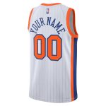 NBA unisex new york knicks nike white 202425 custom swingman jersey – city edition Collection - Official Jerseys & Hats | NBA Store