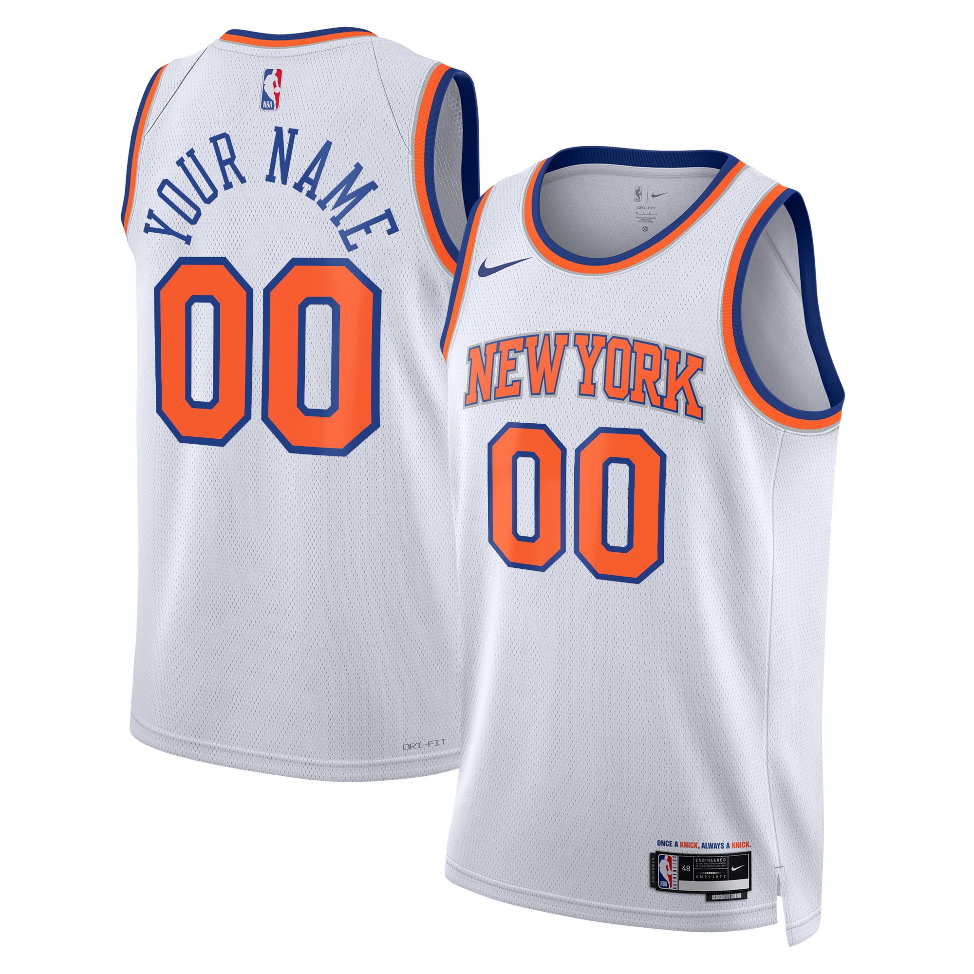 NBA unisex new york knicks nike white swingman custom jersey – association edition Collection - Official Jerseys & Hats | NBA Store