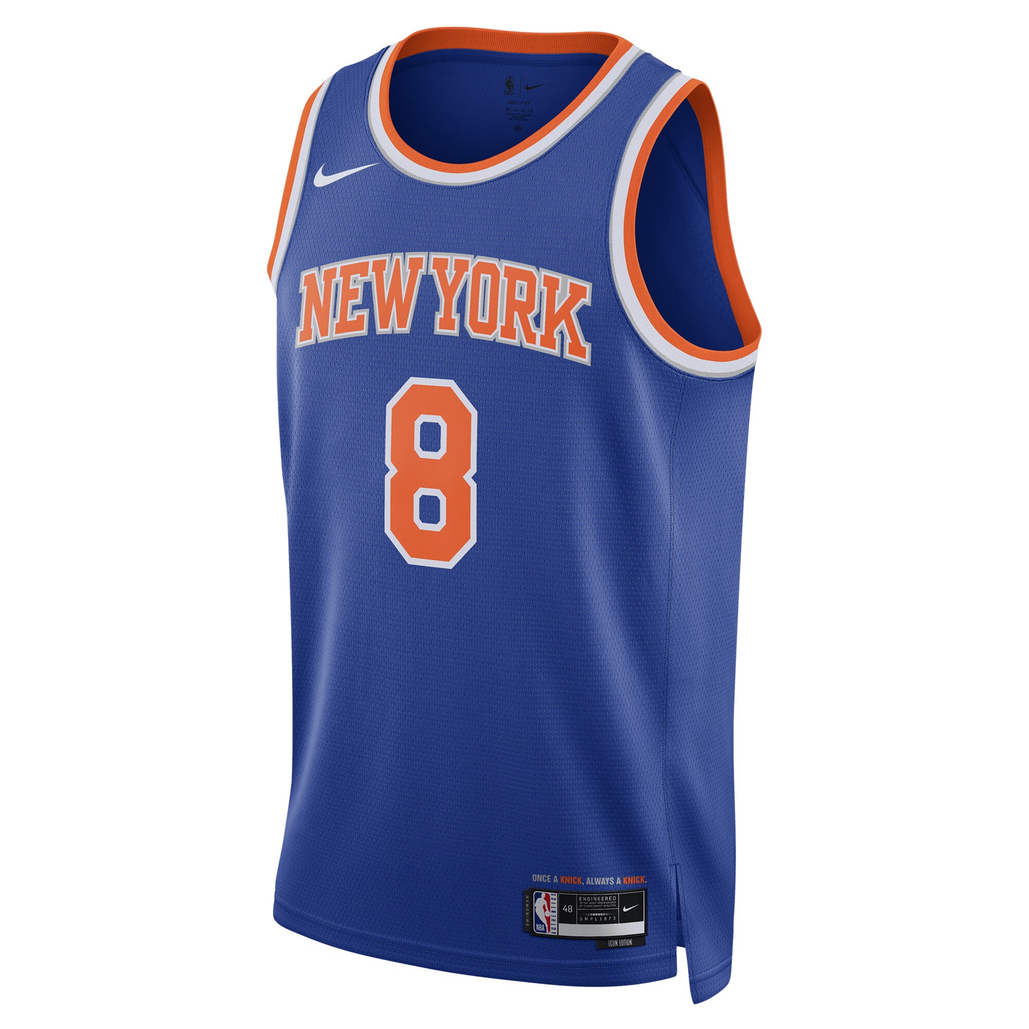 NBA unisex new york knicks og anunoby nike blue swingman jersey – icon edition Collection - Official Jerseys & Hats | NBA Store