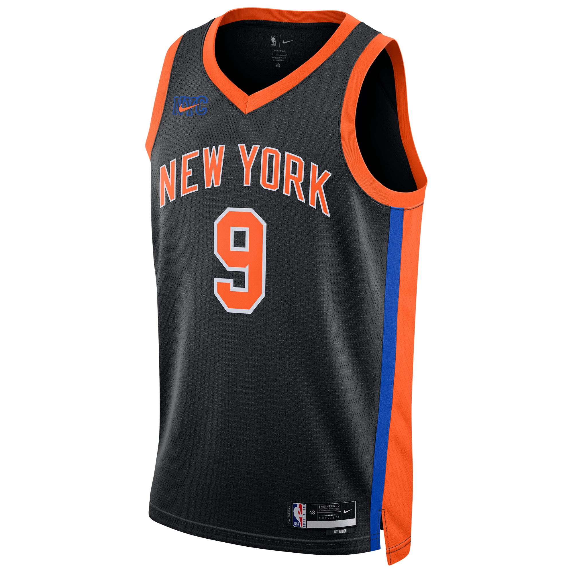 NBA unisex new york knicks rj barrett nike black 202223 swingman jersey – city edition Collection - Official Jerseys & Hats | NBA Store
