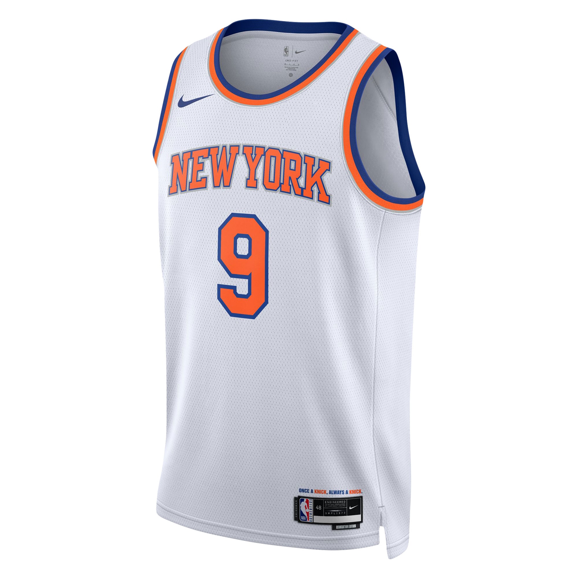 NBA unisex new york knicks rj barrett nike white swingman jersey – association edition Collection - Official Jerseys & Hats | NBA Store