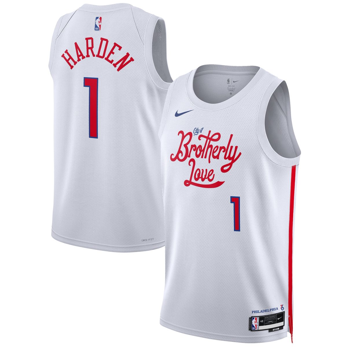 NBA unisex philadelphia 76ers james harden nike white 202223 swingman jersey – city edition Collection - Official Jerseys & Hats | NBA Store