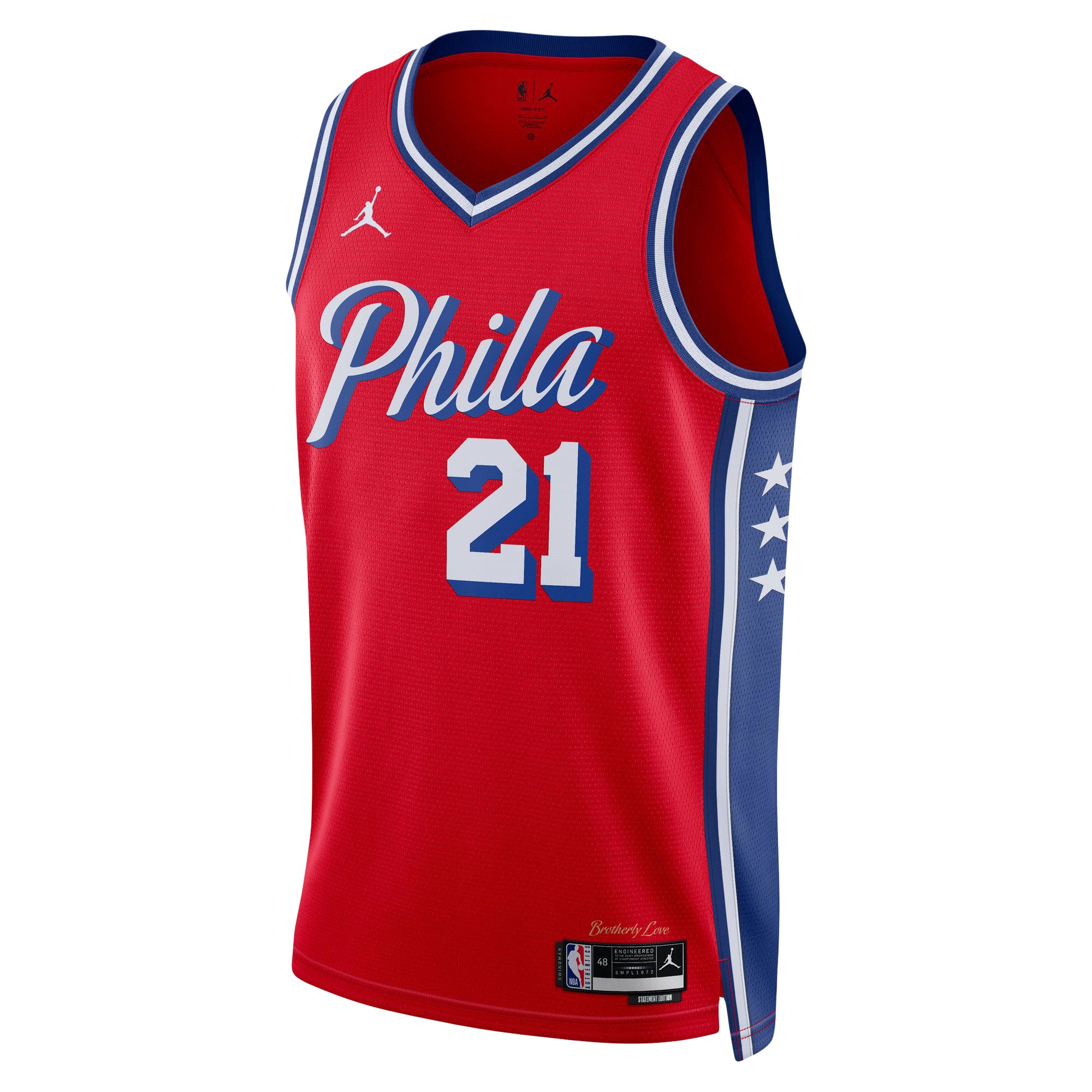 NBA unisex philadelphia 76ers joel embiid jordan brand red swingman jersey – statement edition Collection - Official Jerseys & Hats | NBA Store