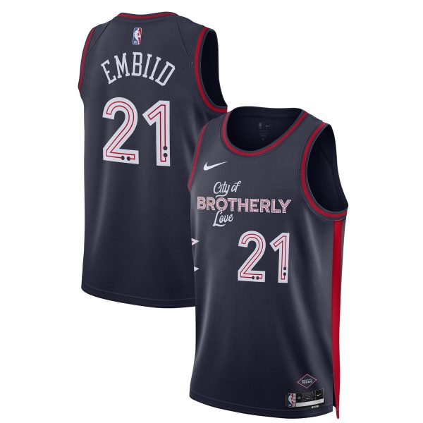 NBA unisex philadelphia 76ers joel embiid nike navy 202324 swingman jersey – city edition Collection - Official Jerseys & Hats | NBA Store