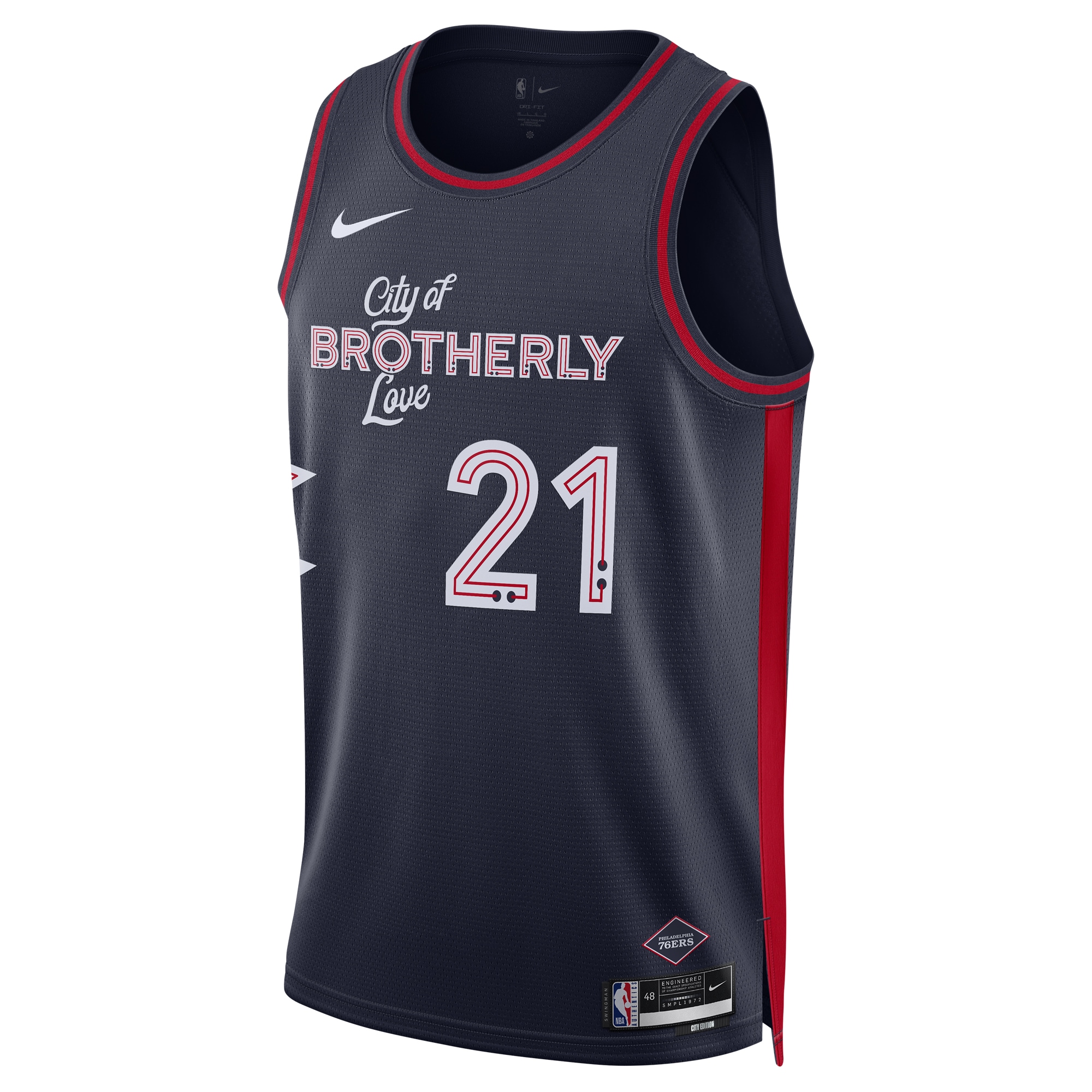 NBA unisex philadelphia 76ers joel embiid nike navy 202324 swingman jersey – city edition Collection - Official Jerseys & Hats | NBA Store