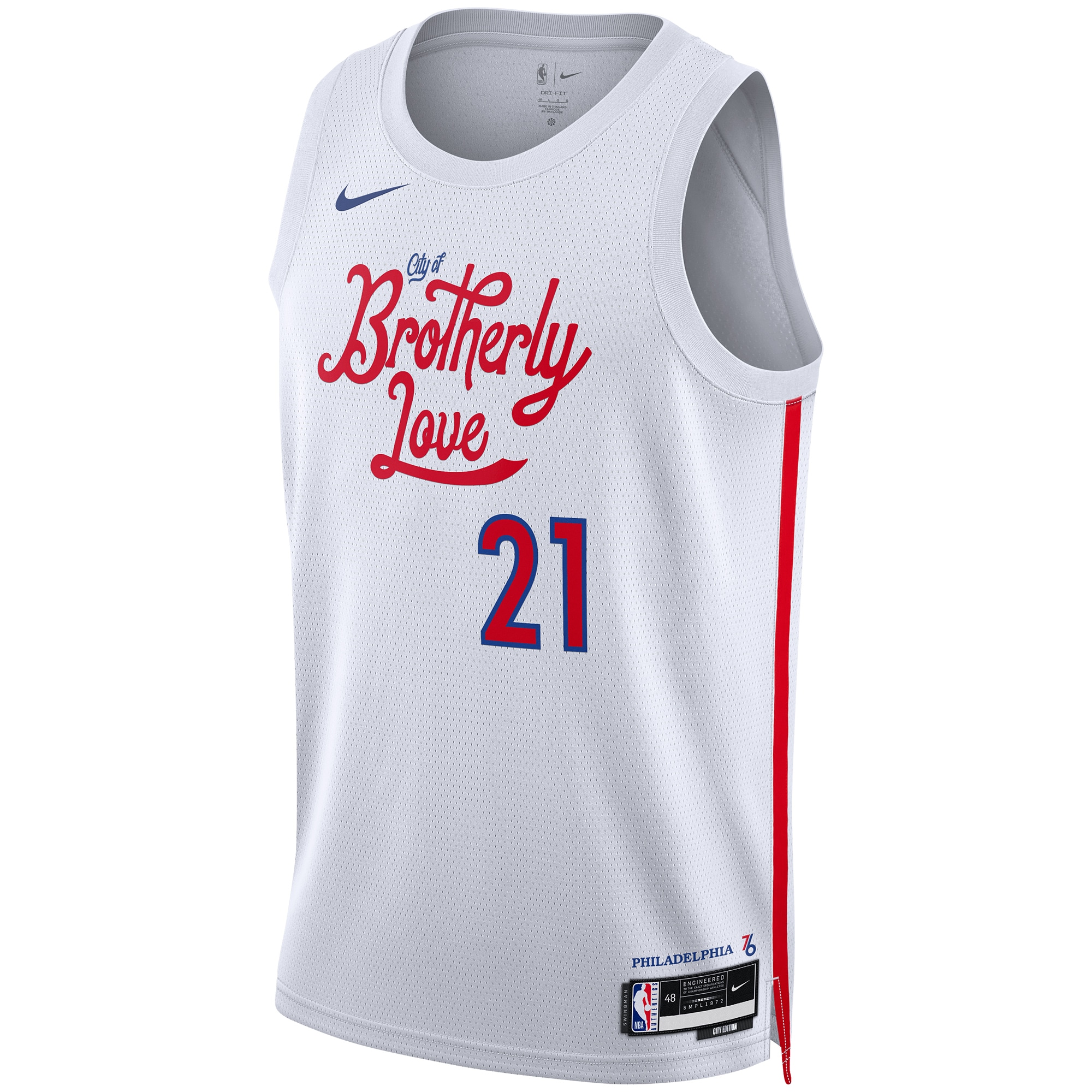NBA unisex philadelphia 76ers joel embiid nike white 202223 swingman jersey – city edition Collection - Official Jerseys & Hats | NBA Store