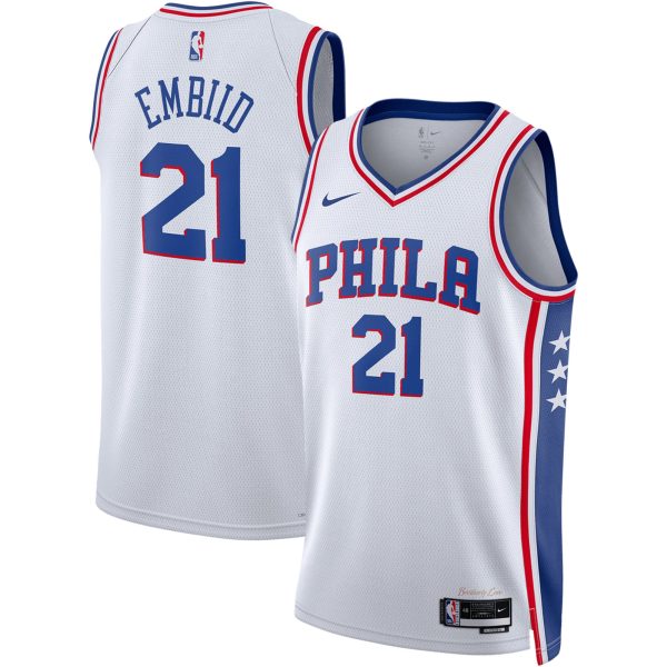 NBA unisex philadelphia 76ers joel embiid nike white swingman jersey – association edition Collection - Official Jerseys & Hats | NBA Store